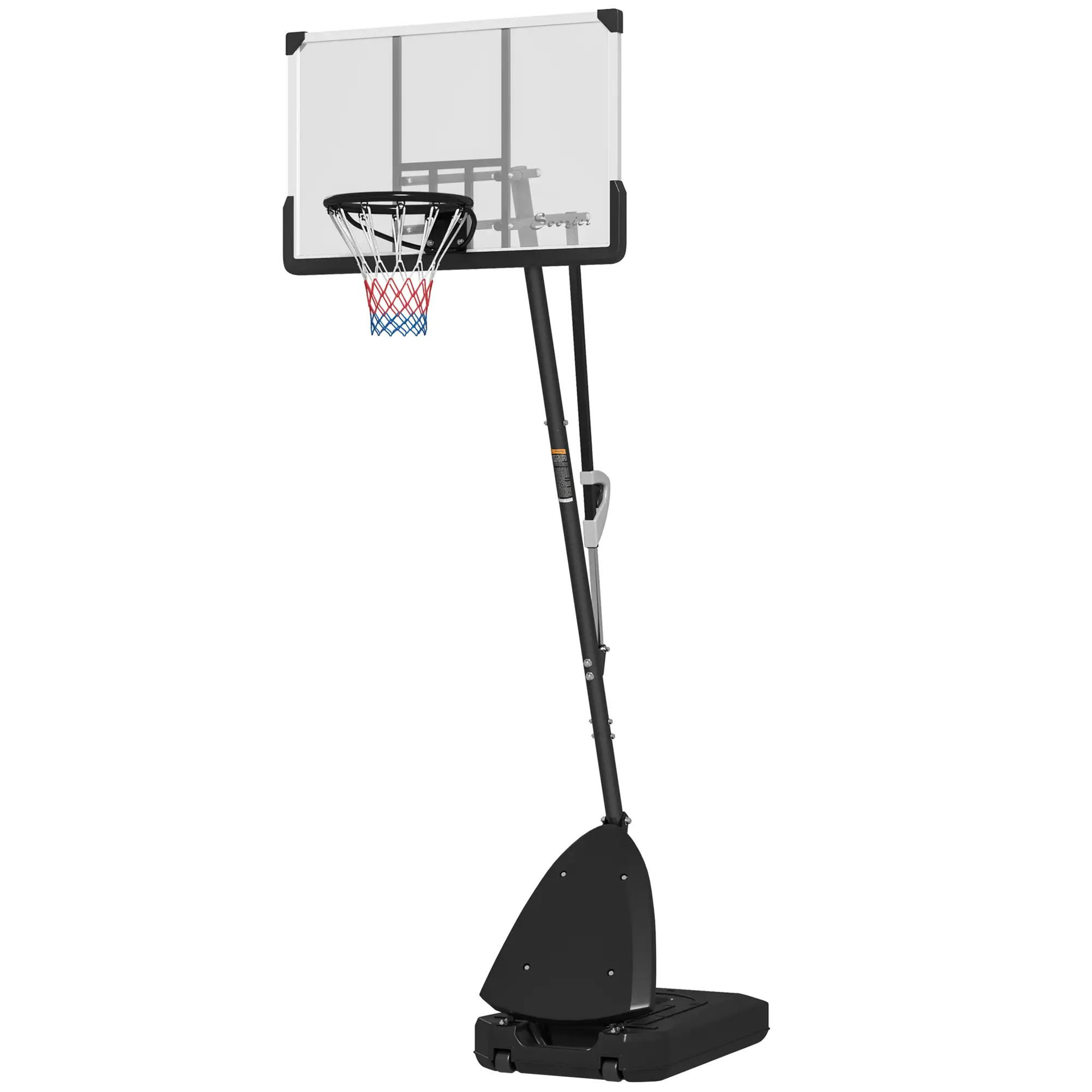 Portable Basketball Hoop, 5-10ft, 44" Shatterproof Backboard, Wheels