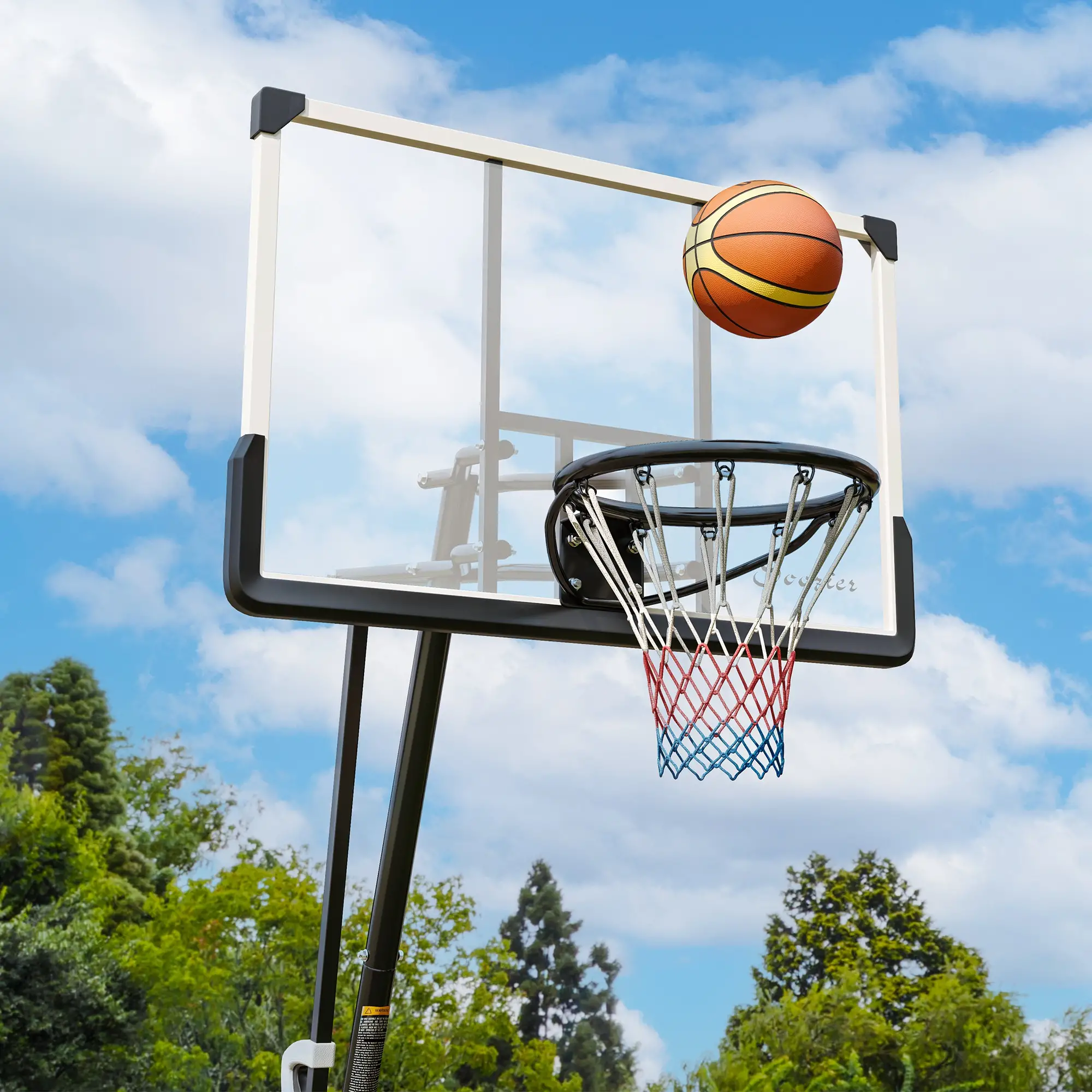 Portable Basketball Hoop, 5-10ft, 44" Shatterproof Backboard, Wheels - Image 10