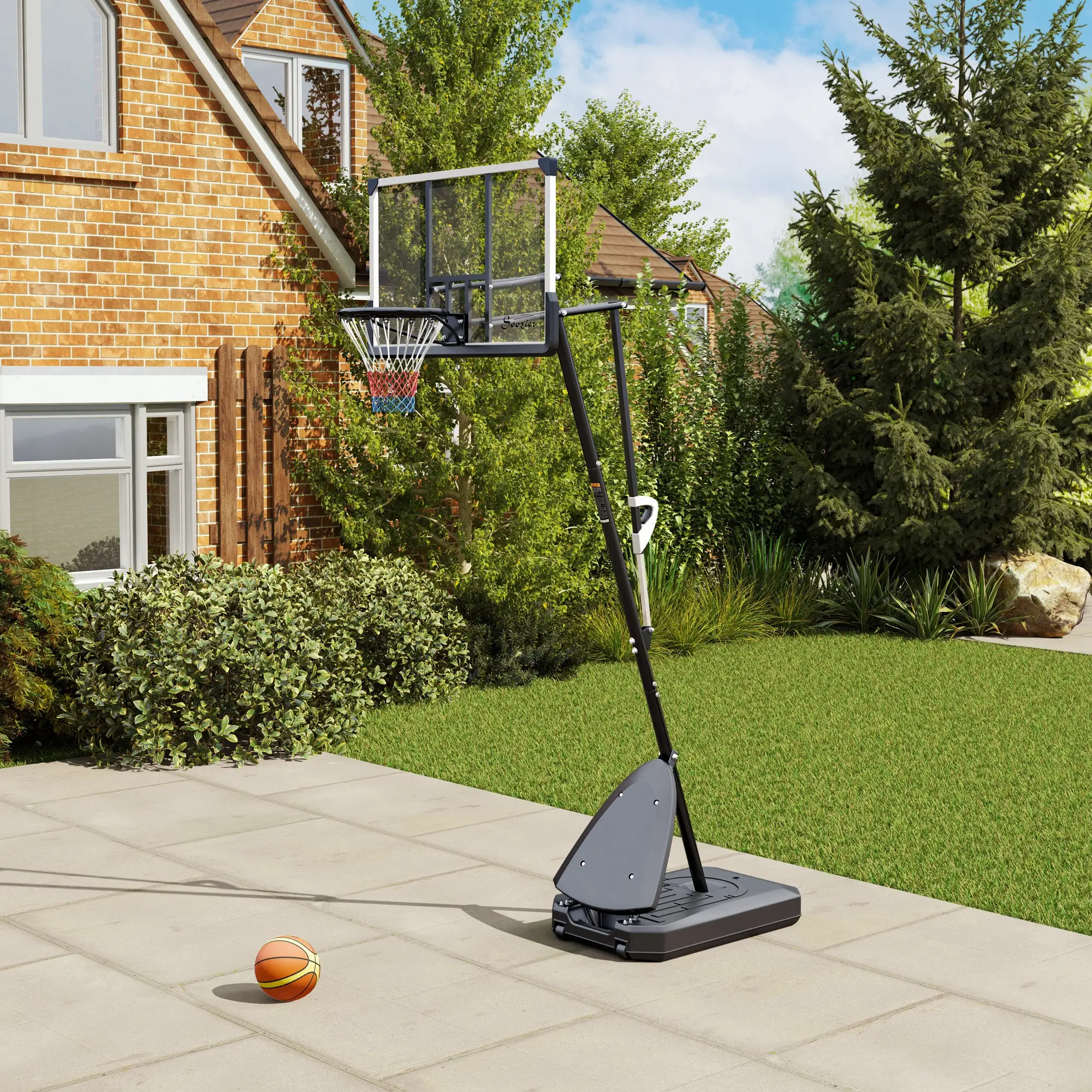 Portable Basketball Hoop, 5-10ft, 44" Shatterproof Backboard, Wheels - Image 9