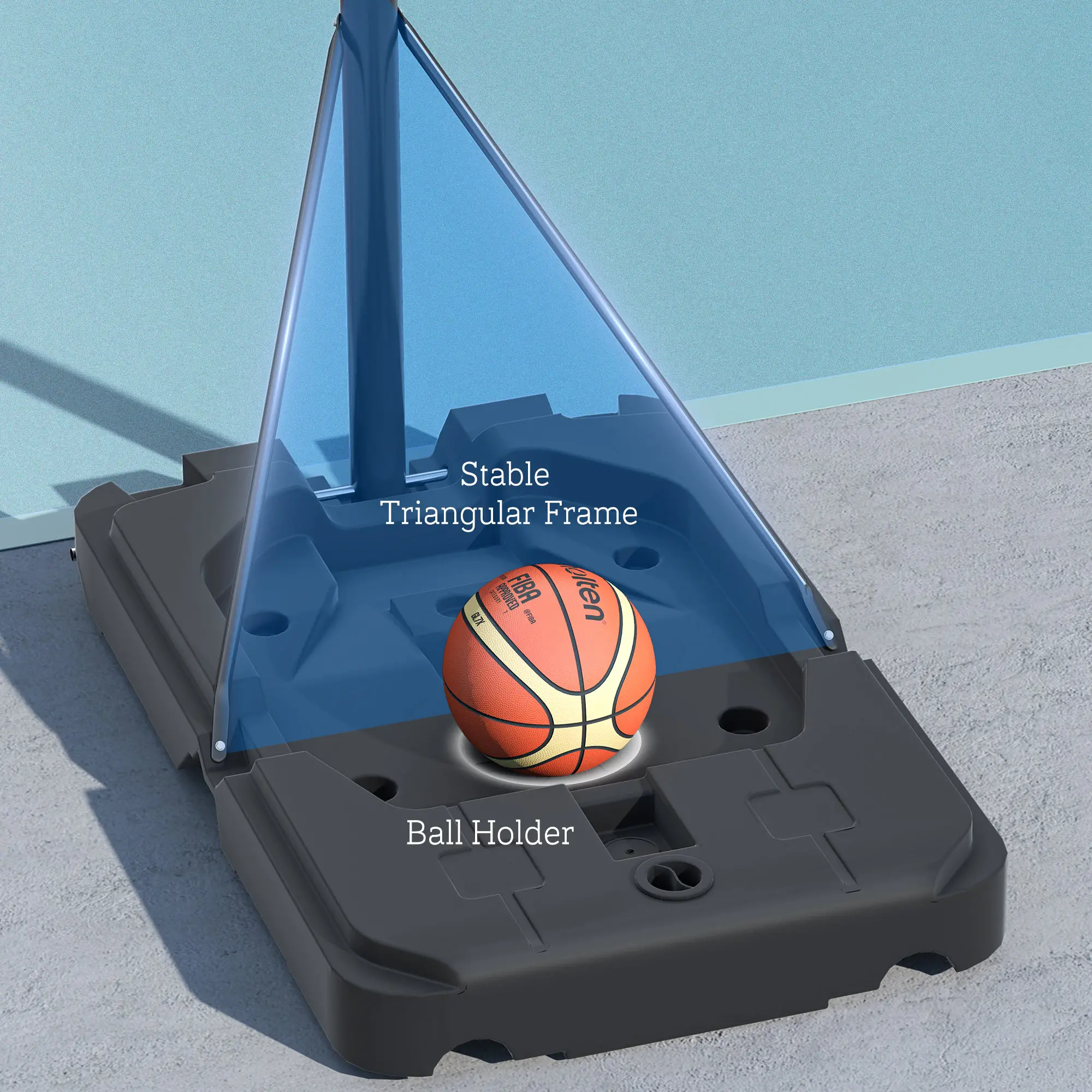 Portable Basketball Hoop, 7.5-10ft, 43" Backboard, Wheels, for Teens Adults - Image 10