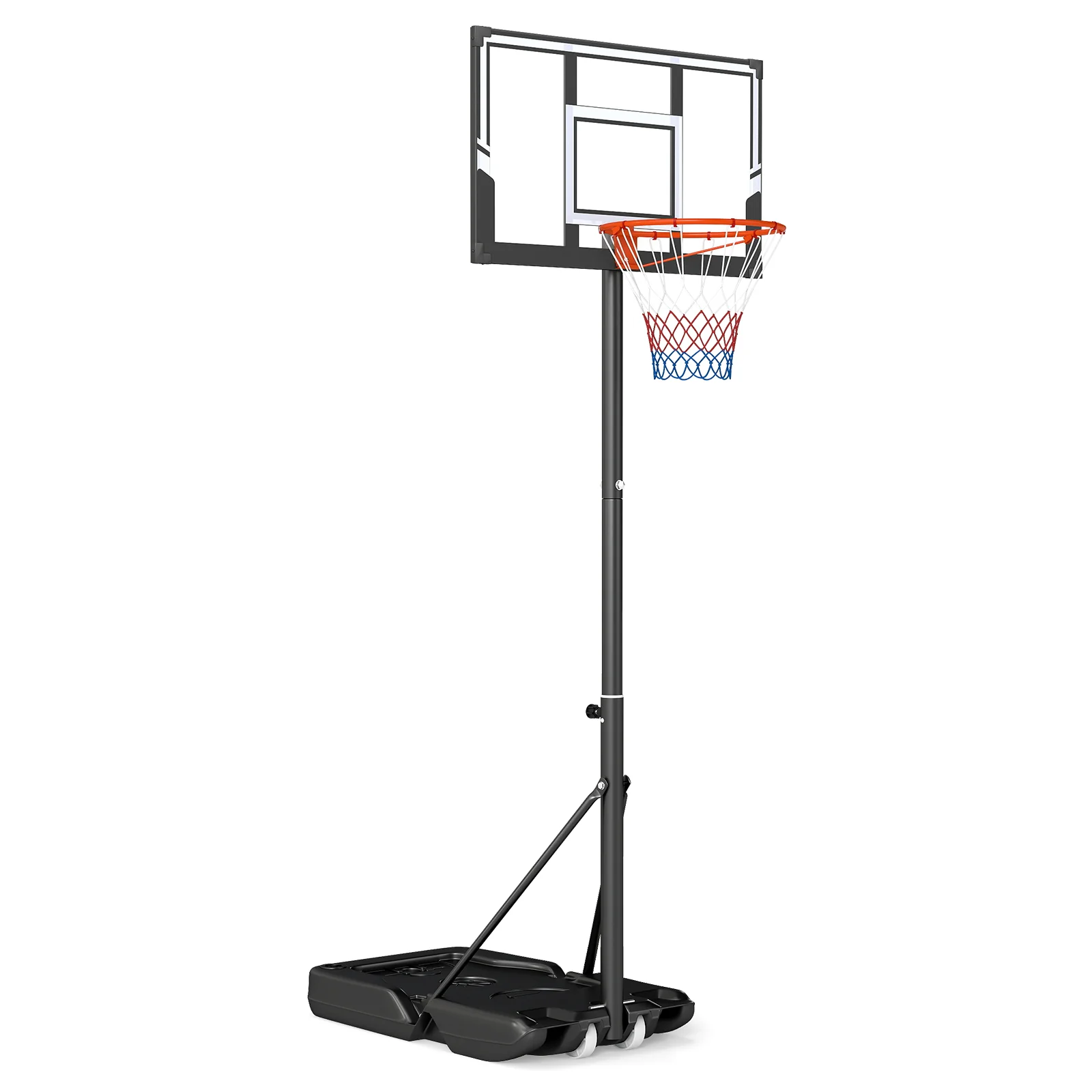 Portable Basketball Hoop, Adjustable 3.3-10 Feet, Black