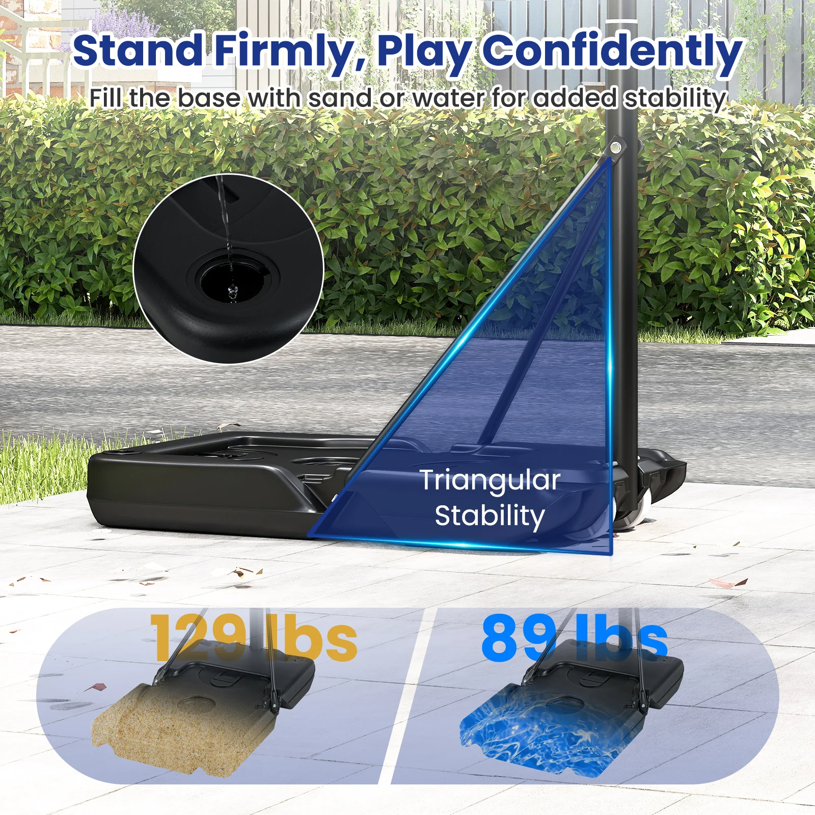 Portable Basketball Hoop, Adjustable 3.3-10 Feet, Black - Image 9