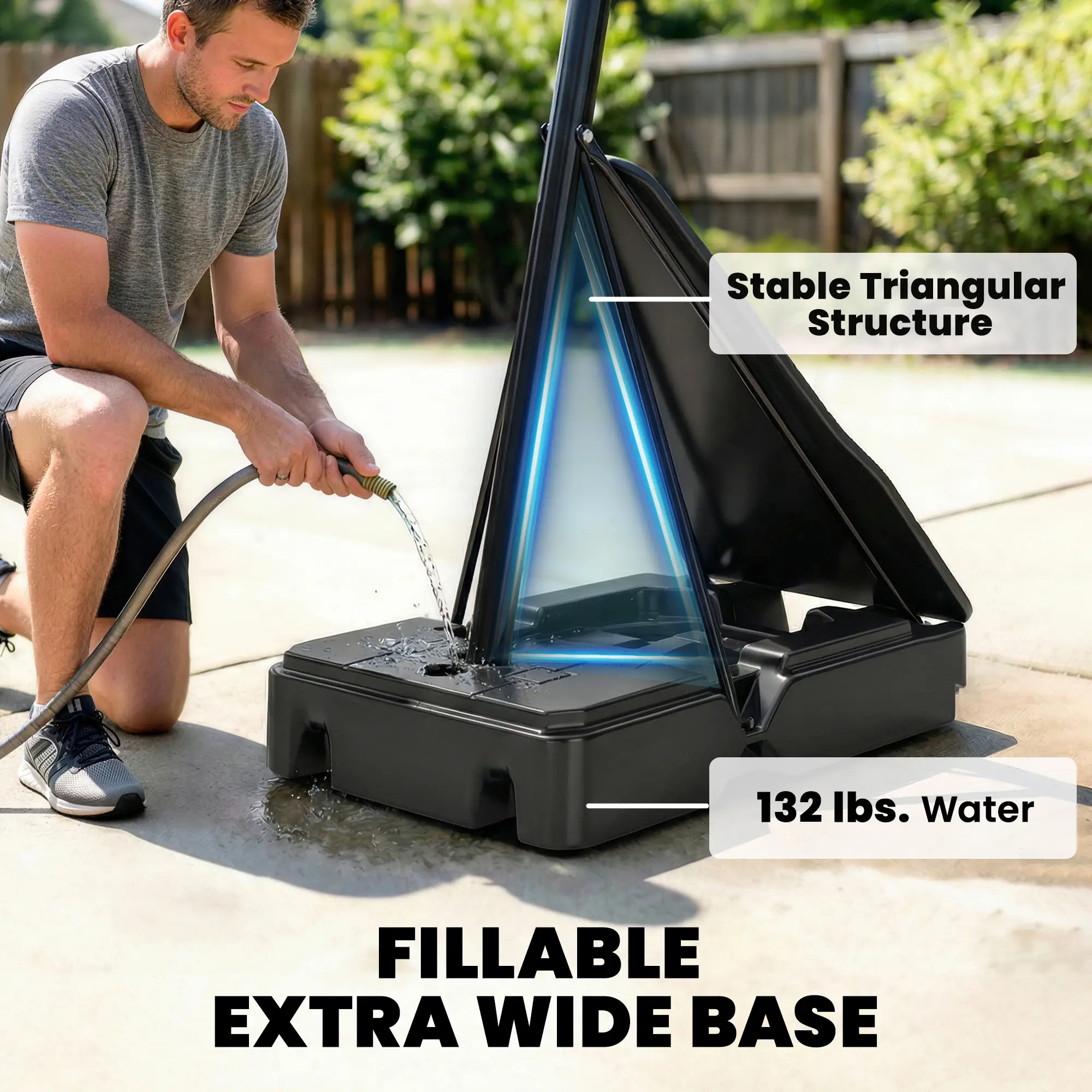 Portable Basketball Hoop, Height Adjustable 8-10 Ft, 47" Shatterproof Backboard - Image 5