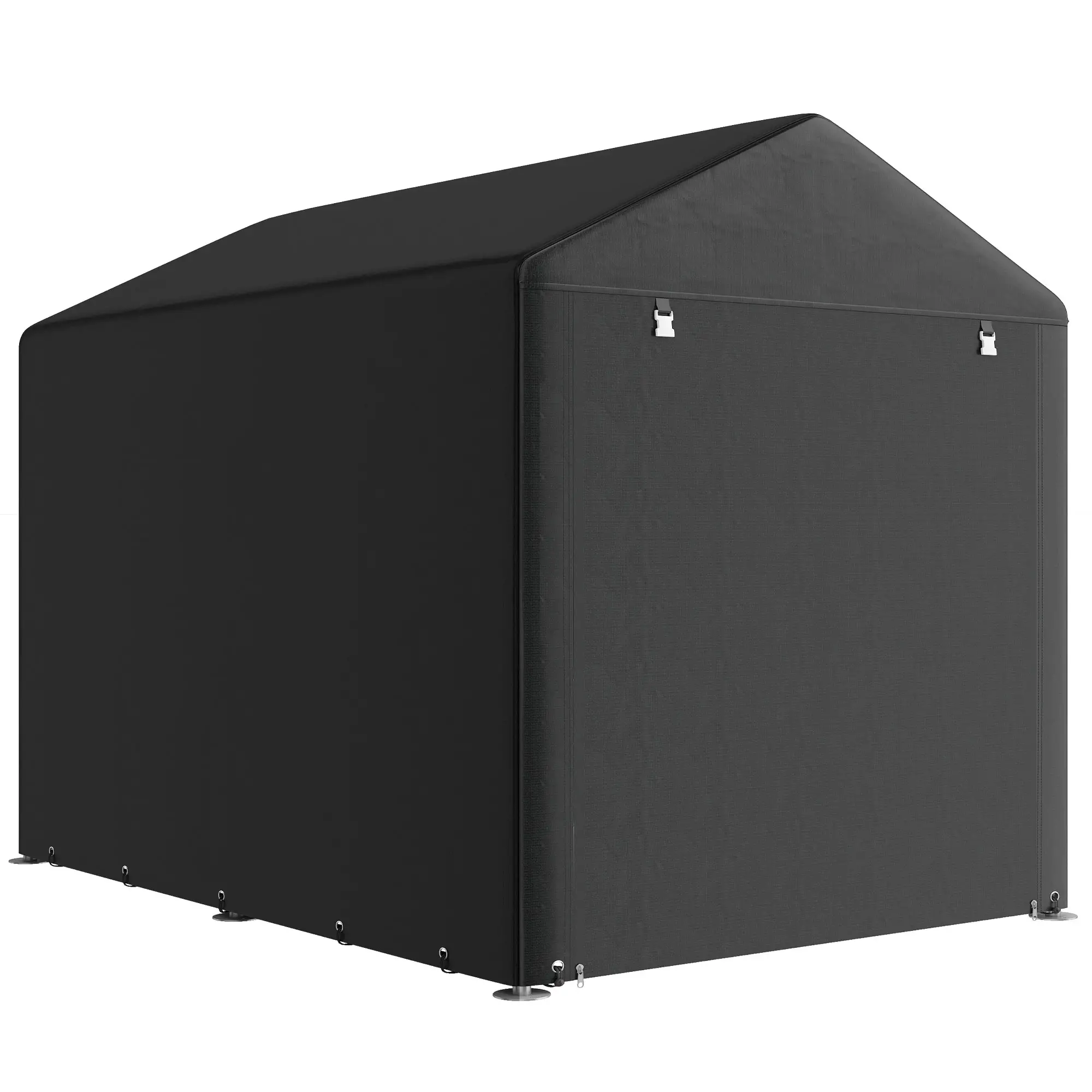 Portable Bicycle Shed, Galvanised Steel Frame, Large Door, Waterproof, Black