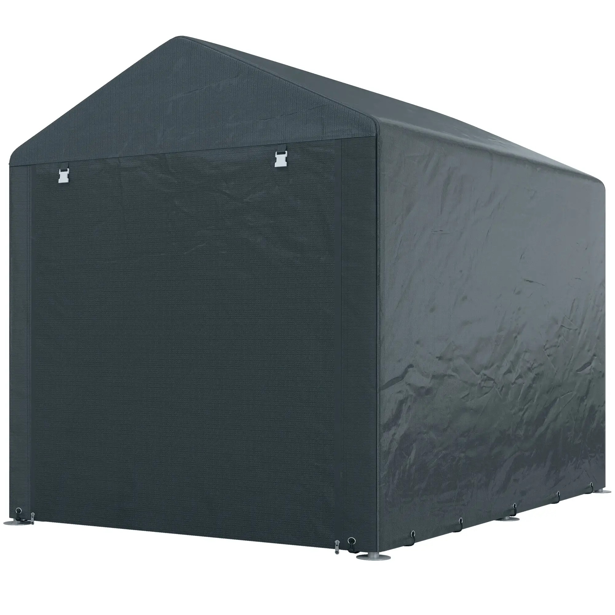Portable Bicycle Shed, Galvanised Steel Frame, Large Door, Waterproof, Dark Grey