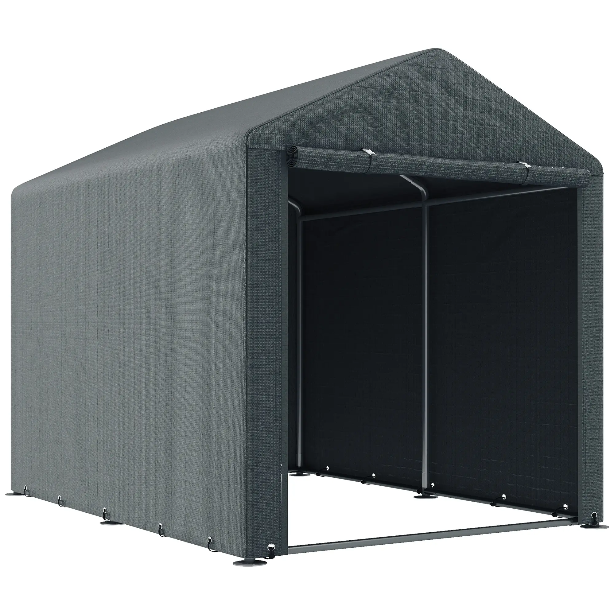 Portable Bicycle Shed, Galvanised Steel Frame, Large Door, Waterproof, Dark Grey - Image 11