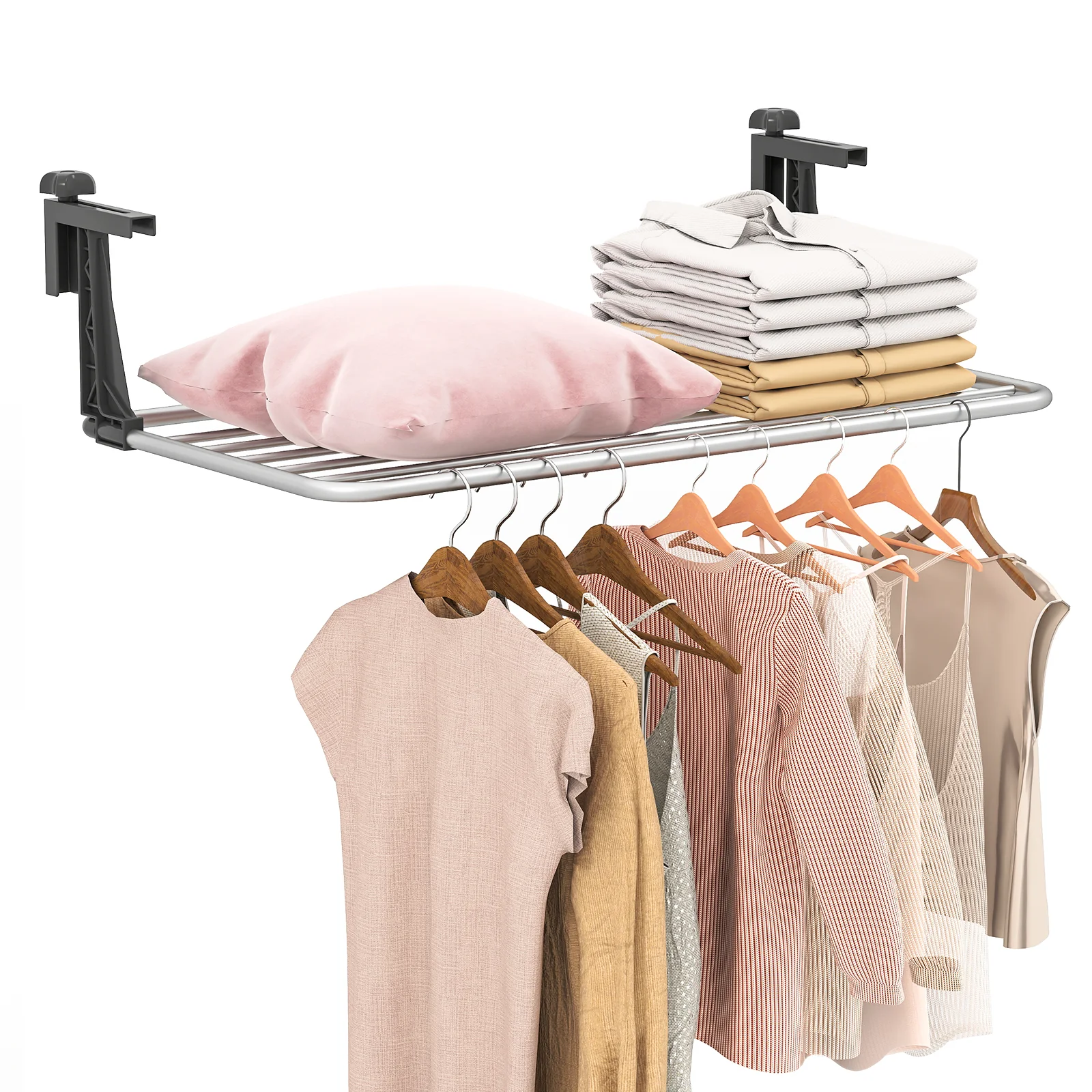 Portable Clothes Drying Rack Aluminum Towel Rack with Adjustable and Foldable Brackets - Image 4