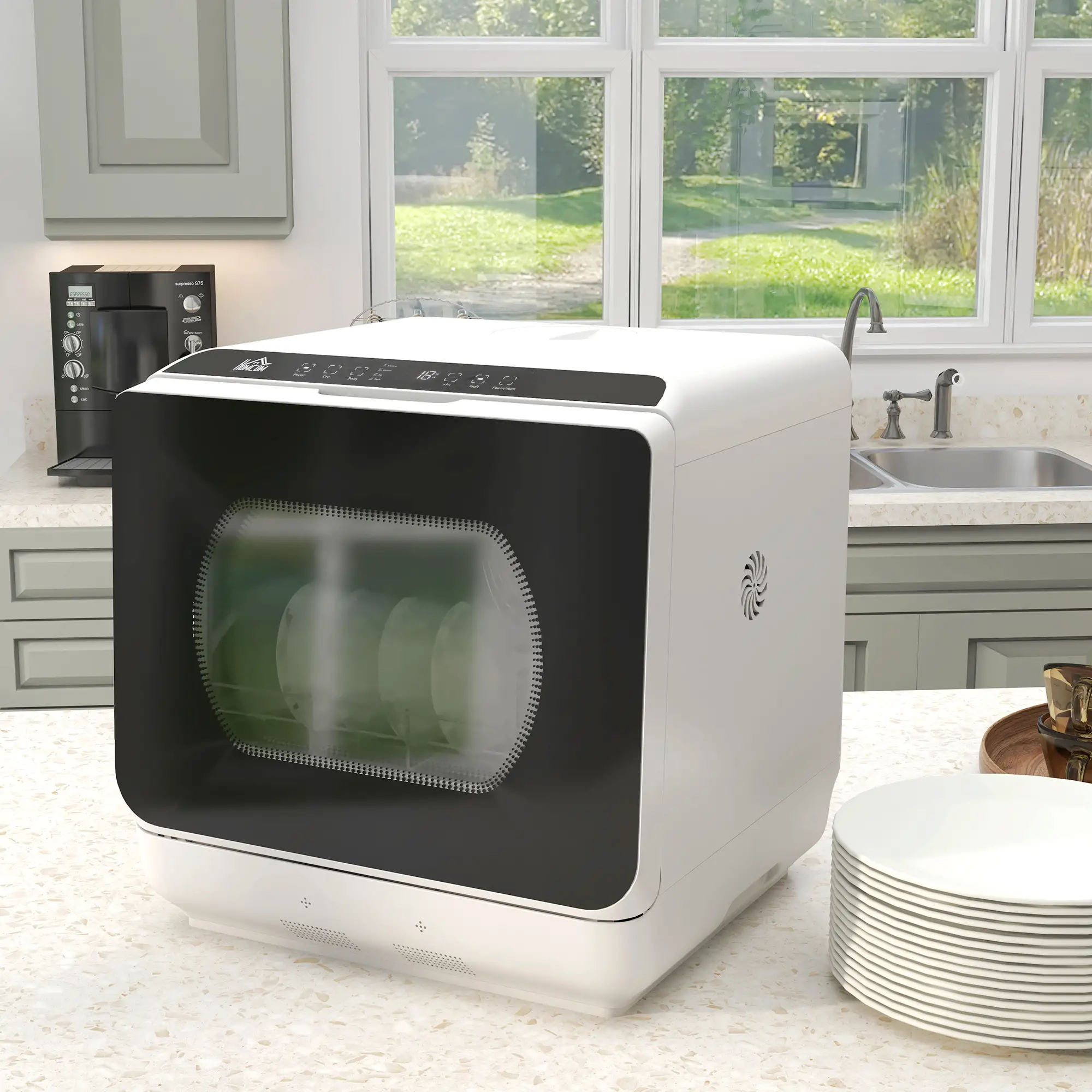 Portable Counter Dishwasher, 4 Place Settings, 5 Programs, Air-Dry, 6L Tank - Image 8