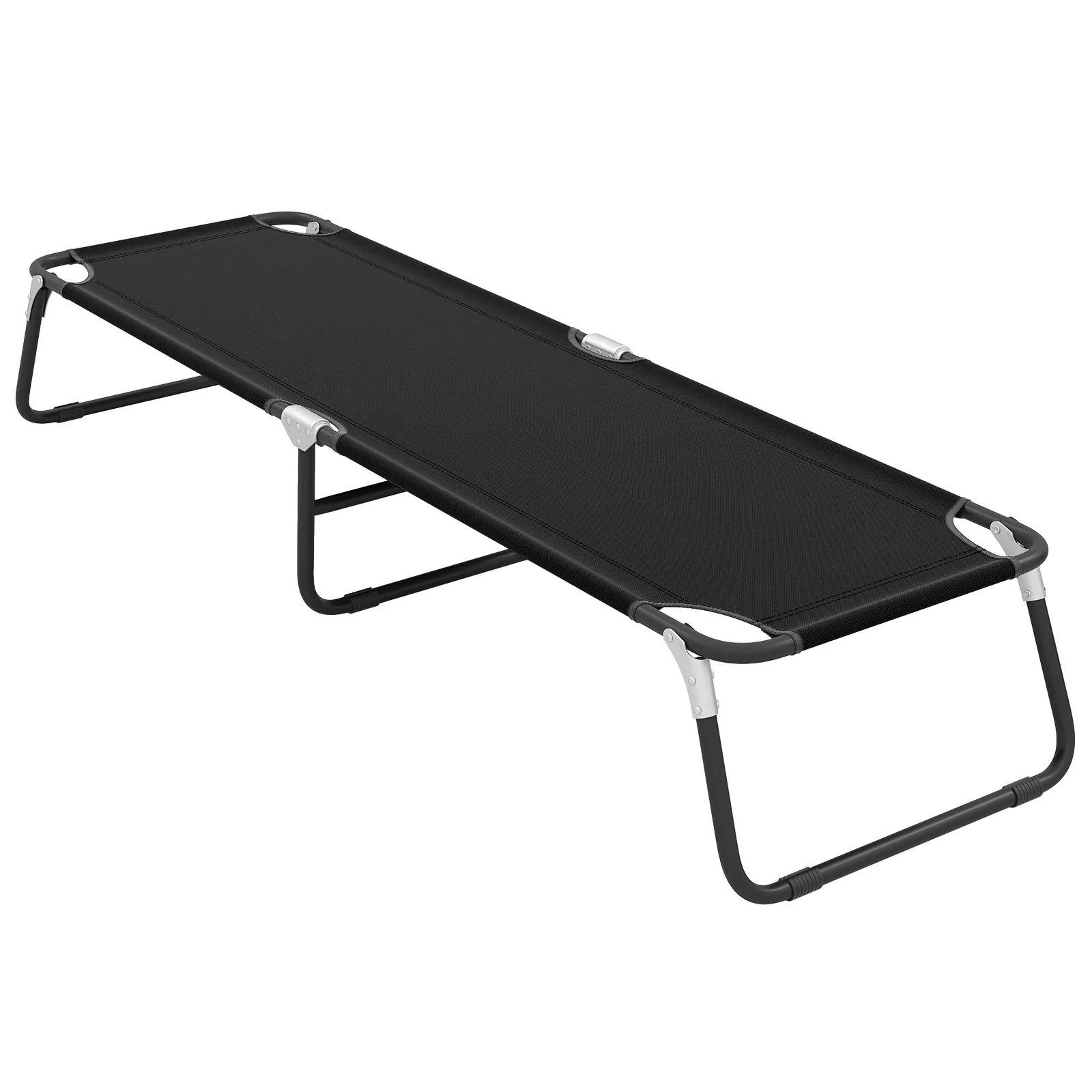 Portable Folding Camping Bed, Outdoor Sleeping Hiking Travel, Black - Image 4
