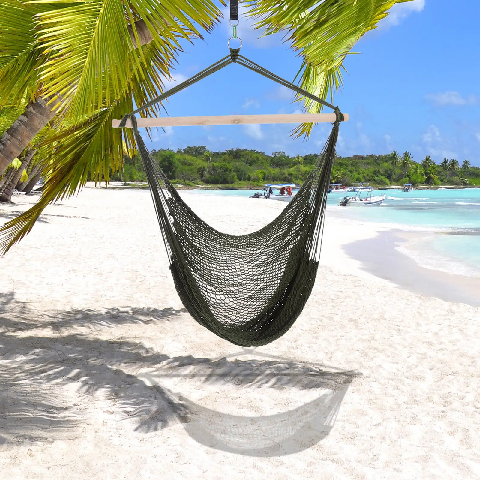 Portable Hammock Chair, Hanging Swing for Outdoor, Army Green - Image 7