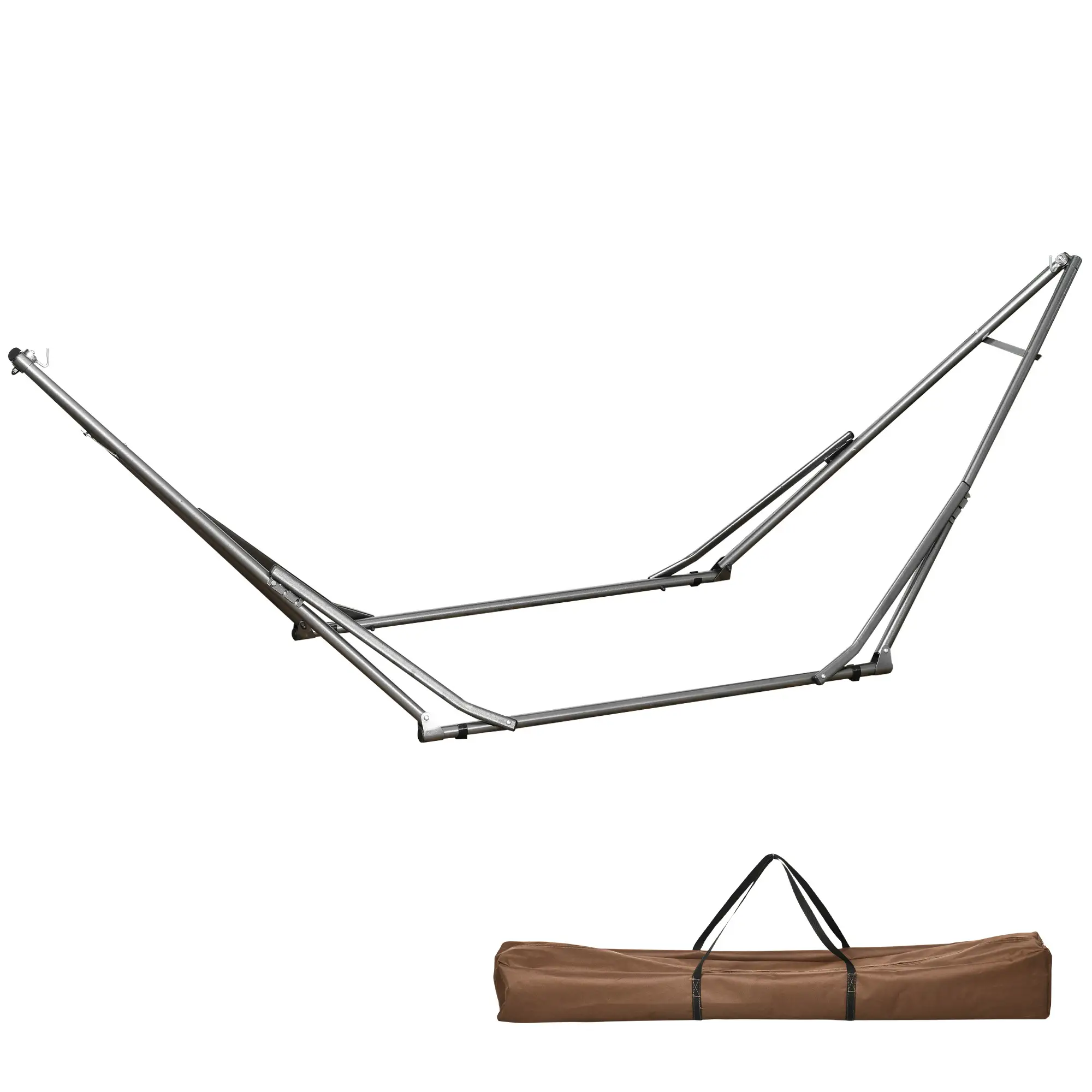Portable Hammock Stand, 2-in-1 Net Stand, Patio, Garden, Black - Image 11
