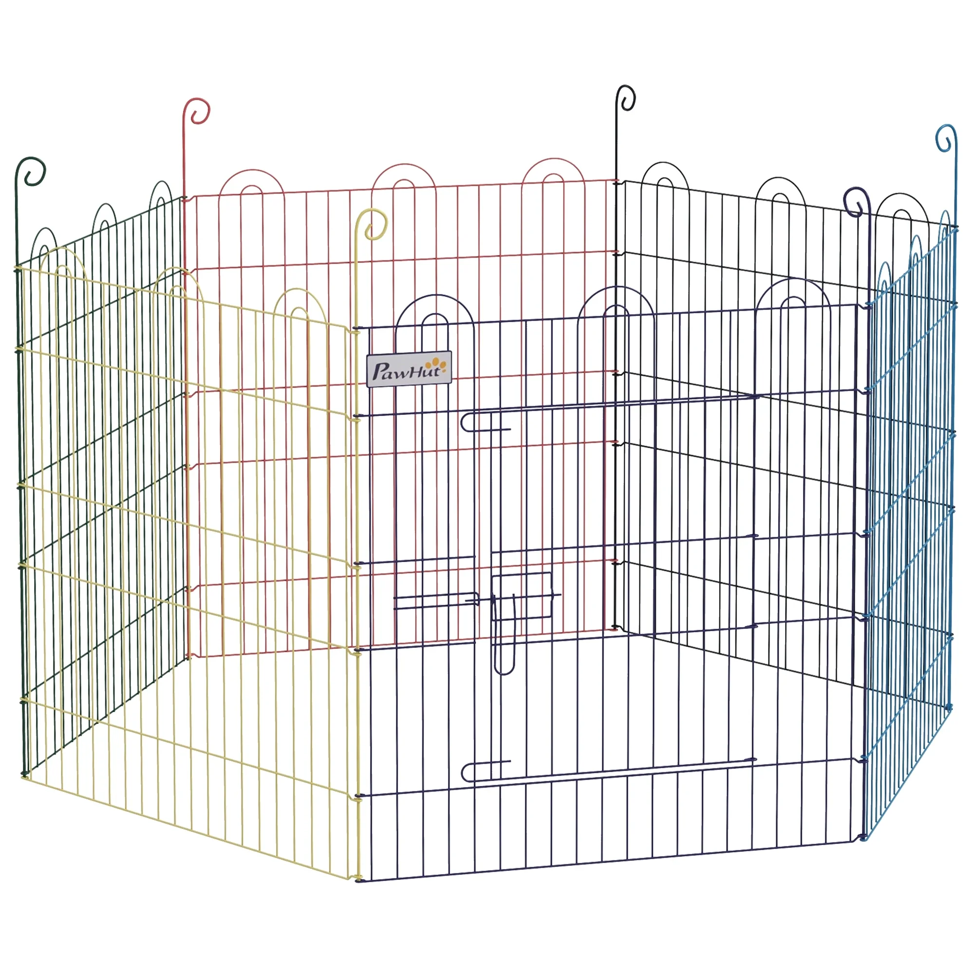 Portable Hexagon Metal Pet Playpen, Dog Exercise Fence, Multi-colored