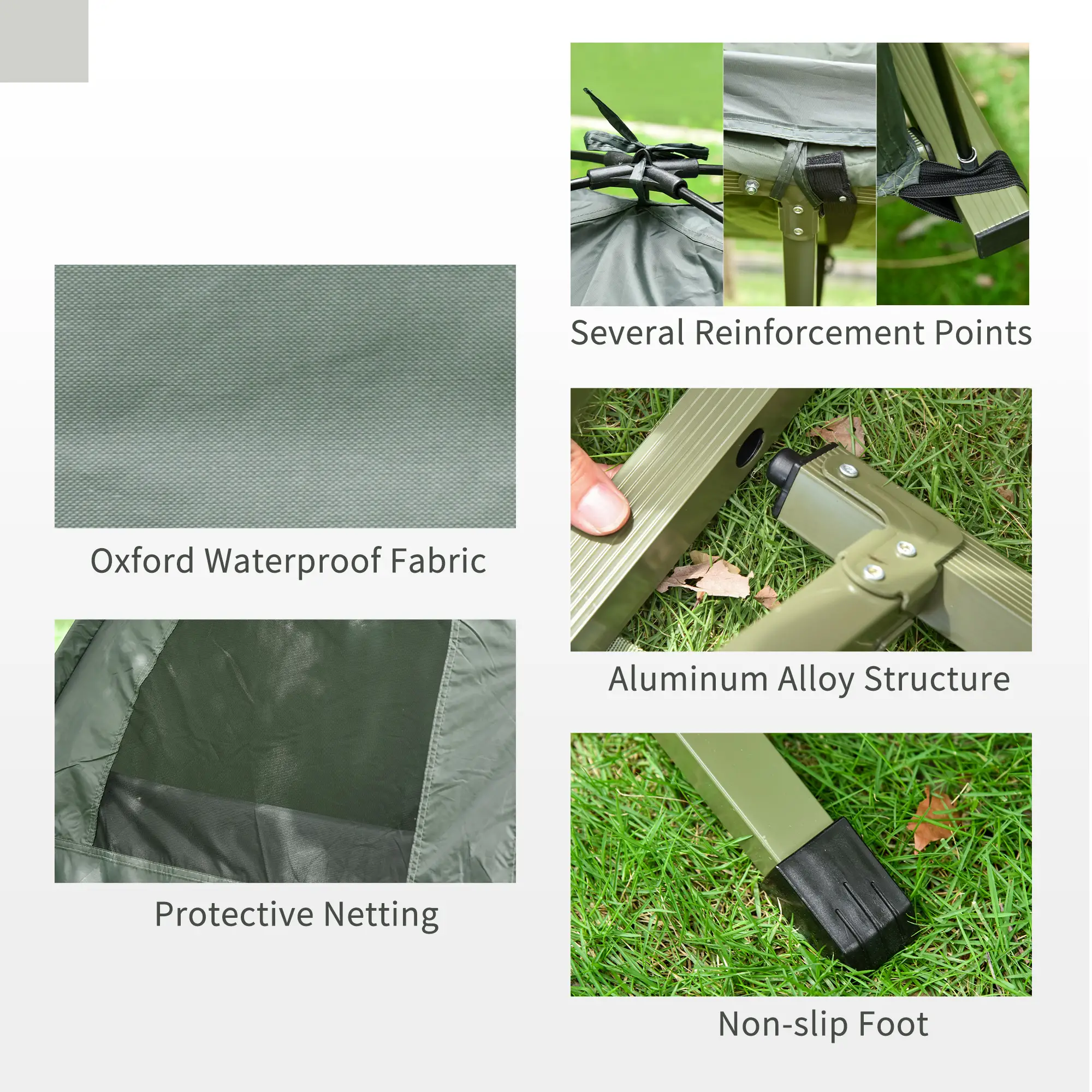 Portable Hiking Tent Camping Bed Cot Combo with Sleep Bag Mattress - Image 7