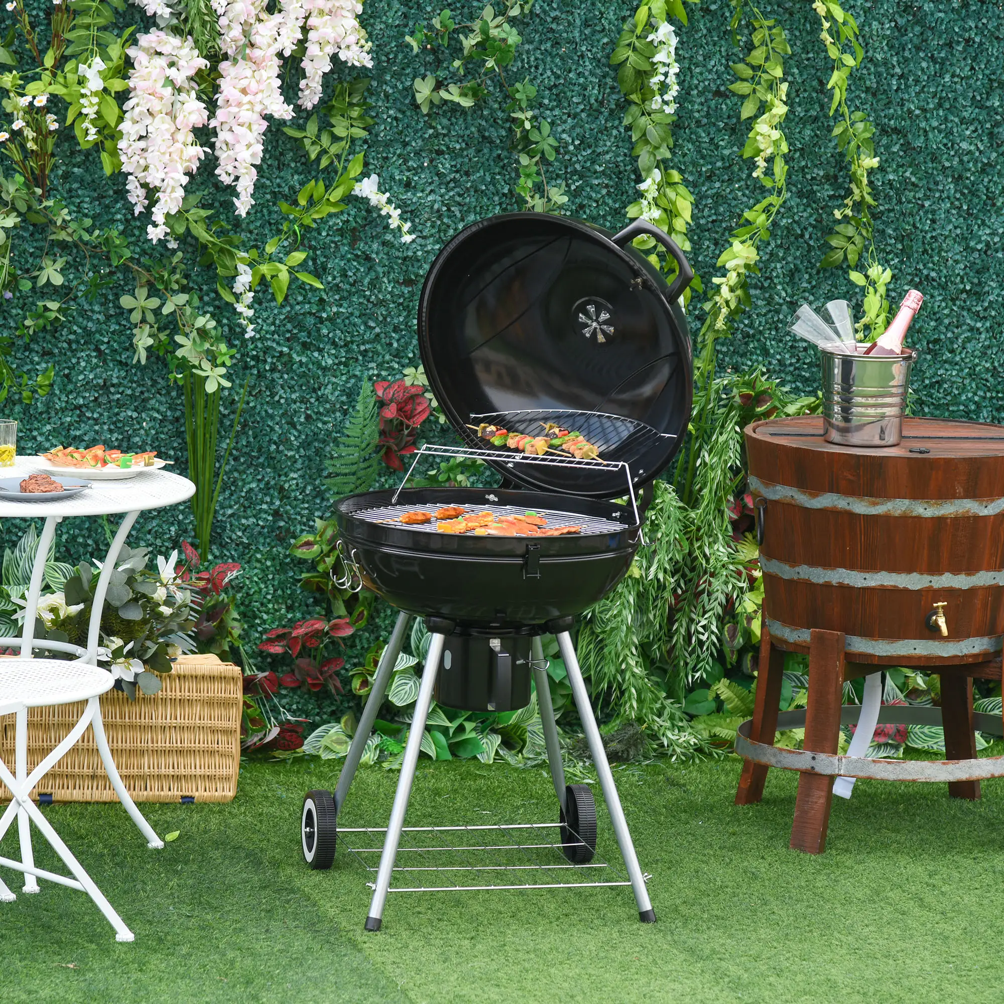 Portable Kettle Charcoal Grill, Outdoor BBQ Barbecue - Image 9