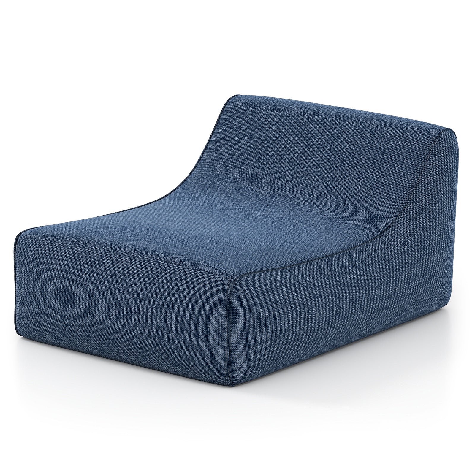 Portable L-Shaped Inflatable Lazy Sofa with Detachable Cover, Blue - Image 4