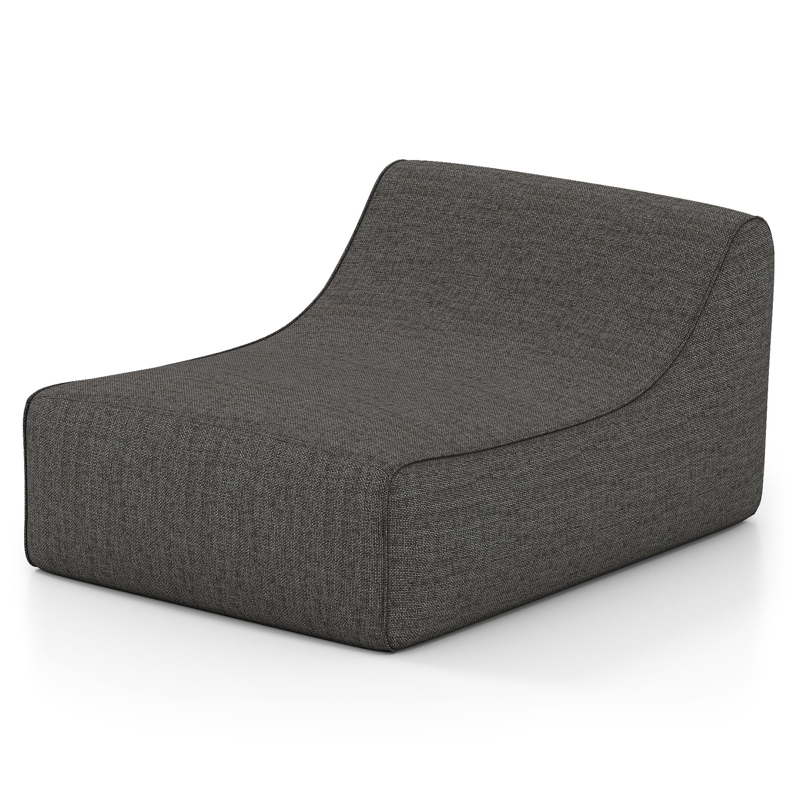 Portable L-Shaped Inflatable Lazy Sofa with Detachable Cover, Gray - Image 4