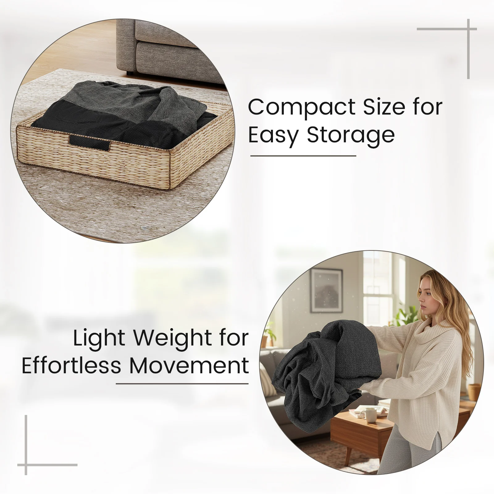 Portable L-Shaped Inflatable Lazy Sofa with Detachable Cover, Gray - Image 8