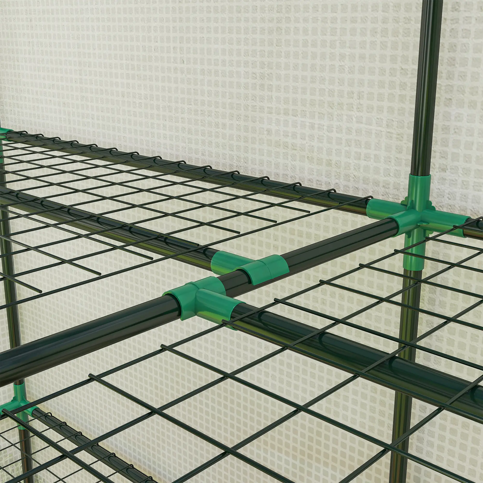 Portable Mini Greenhouse, 3 Tier Shelves, Reinforced PE Cover, 56.3"x18.1"x59.4", White - Image 10