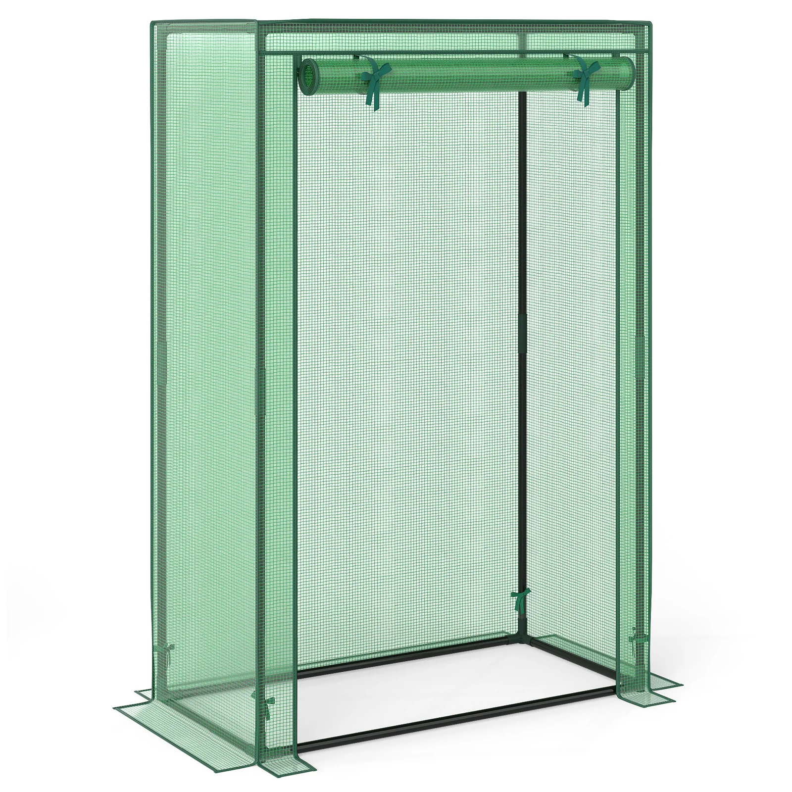 Portable Mini Greenhouse with Roll-Up Zippered Door, Green - Image 4