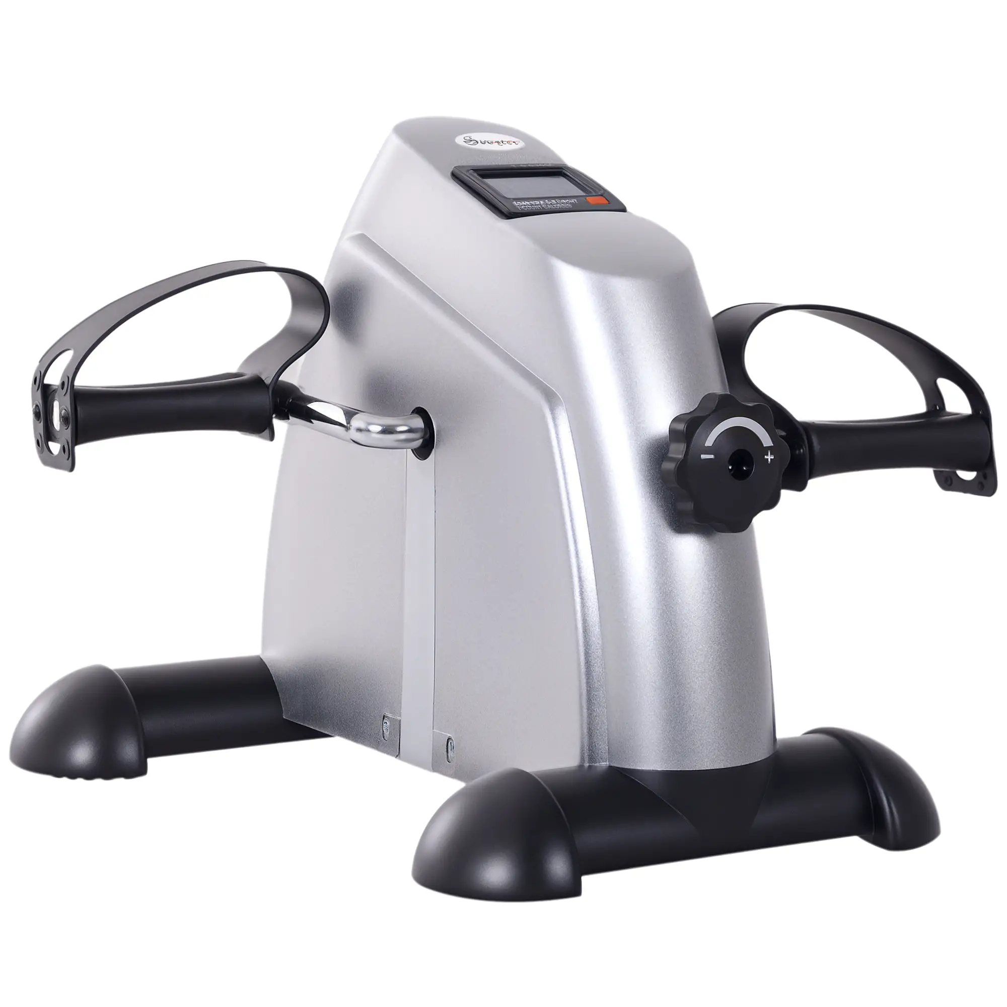 Portable Mini Pedal Exercise Bike, LCD Display, Silver