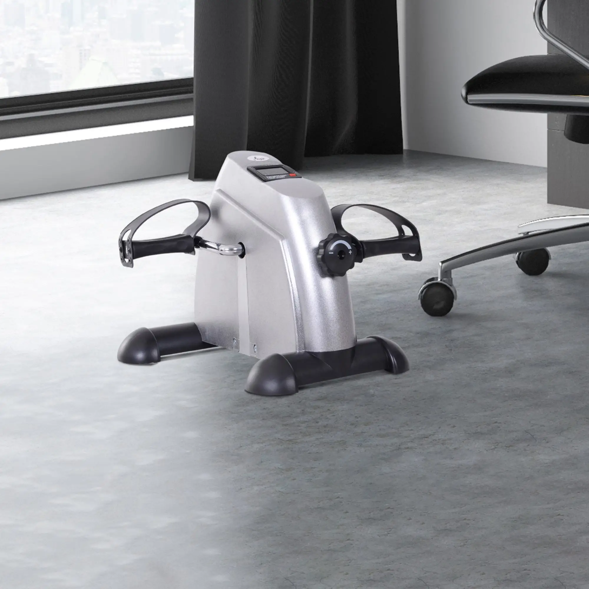 Portable Mini Pedal Exercise Bike, LCD Display, Silver - Image 9