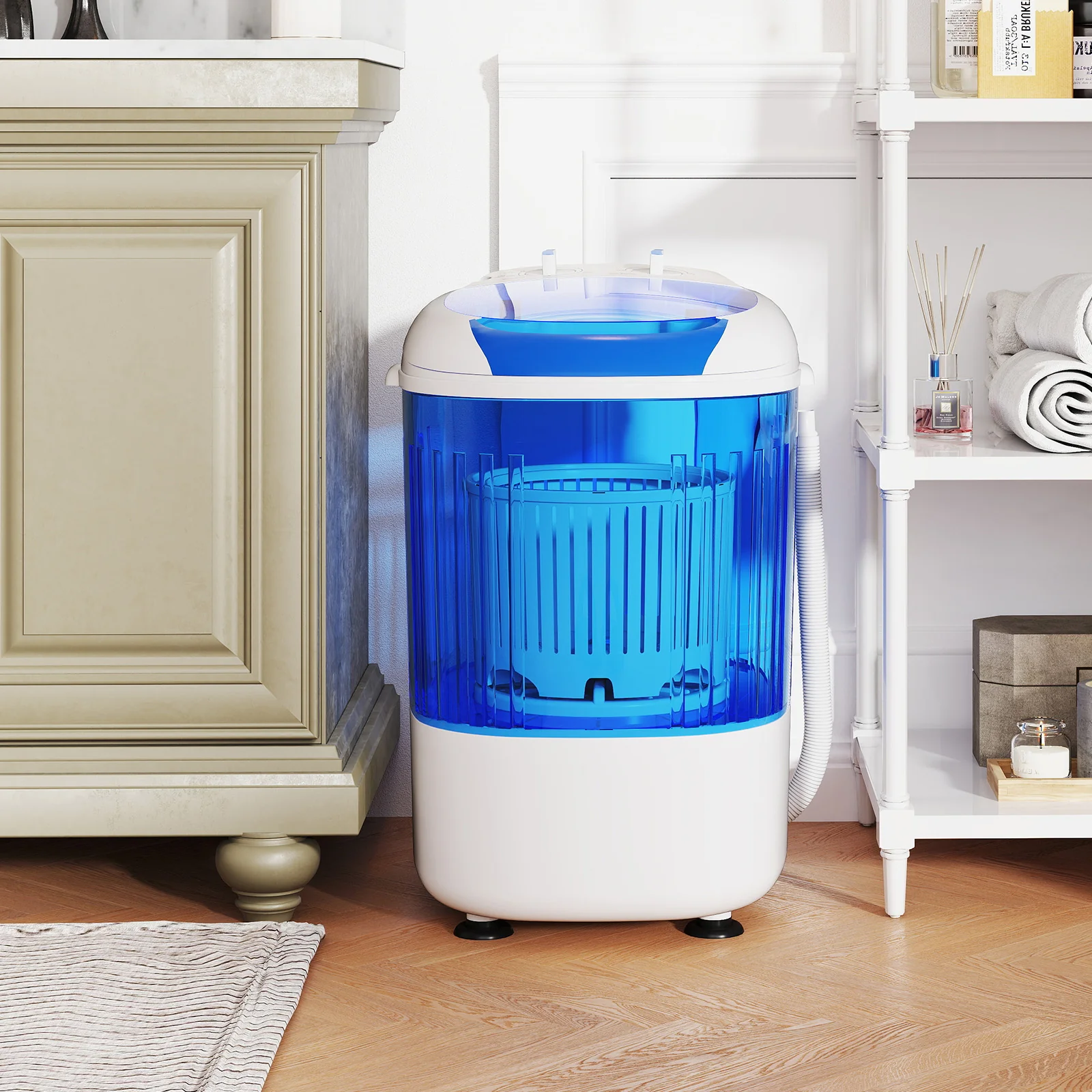 Portable Mini Semi-Automatic Washing Machine, 2.5 kg, Blue - Image 2