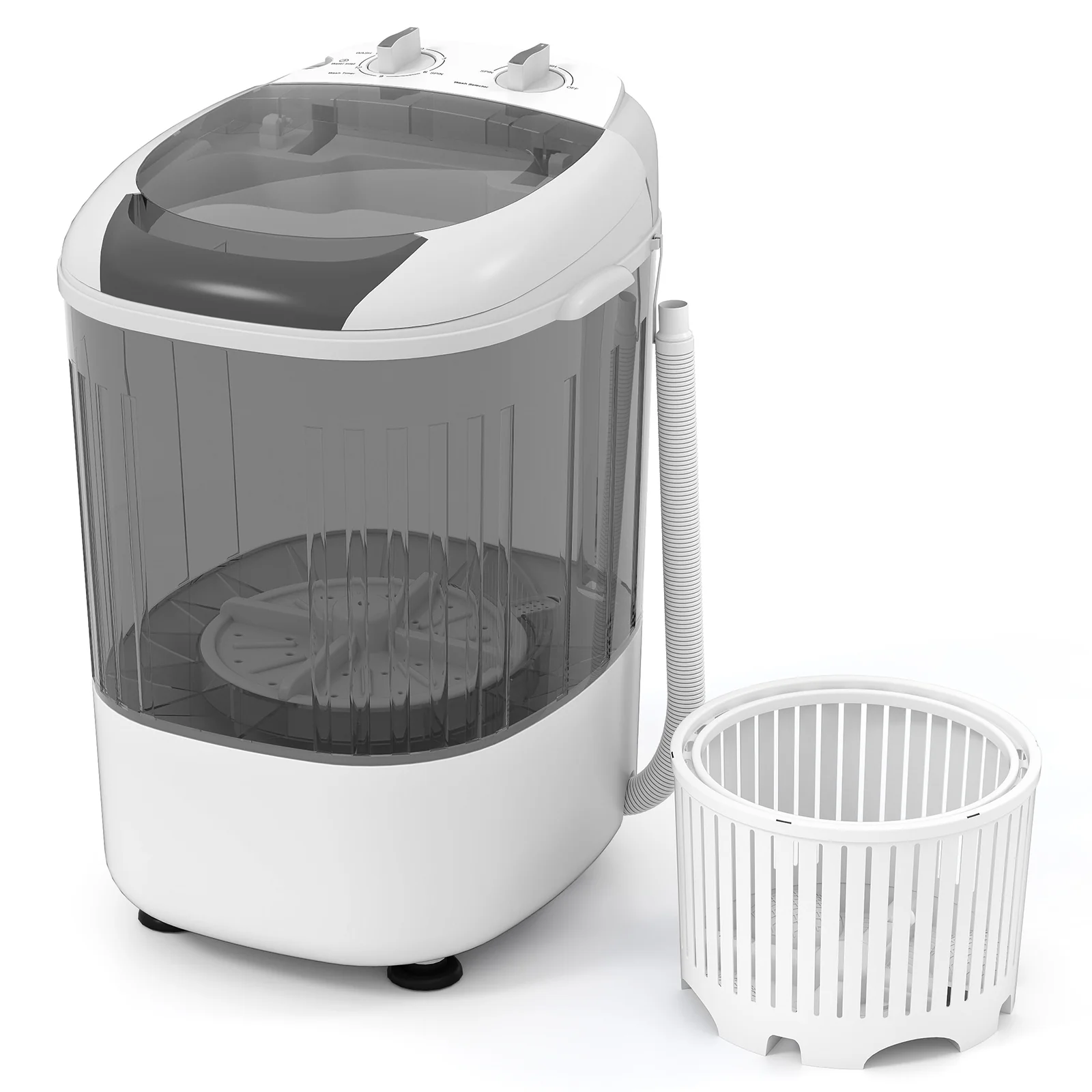 Portable Mini Semi-Automatic Washing Machine, 2.5 kg, Gray - Image 3