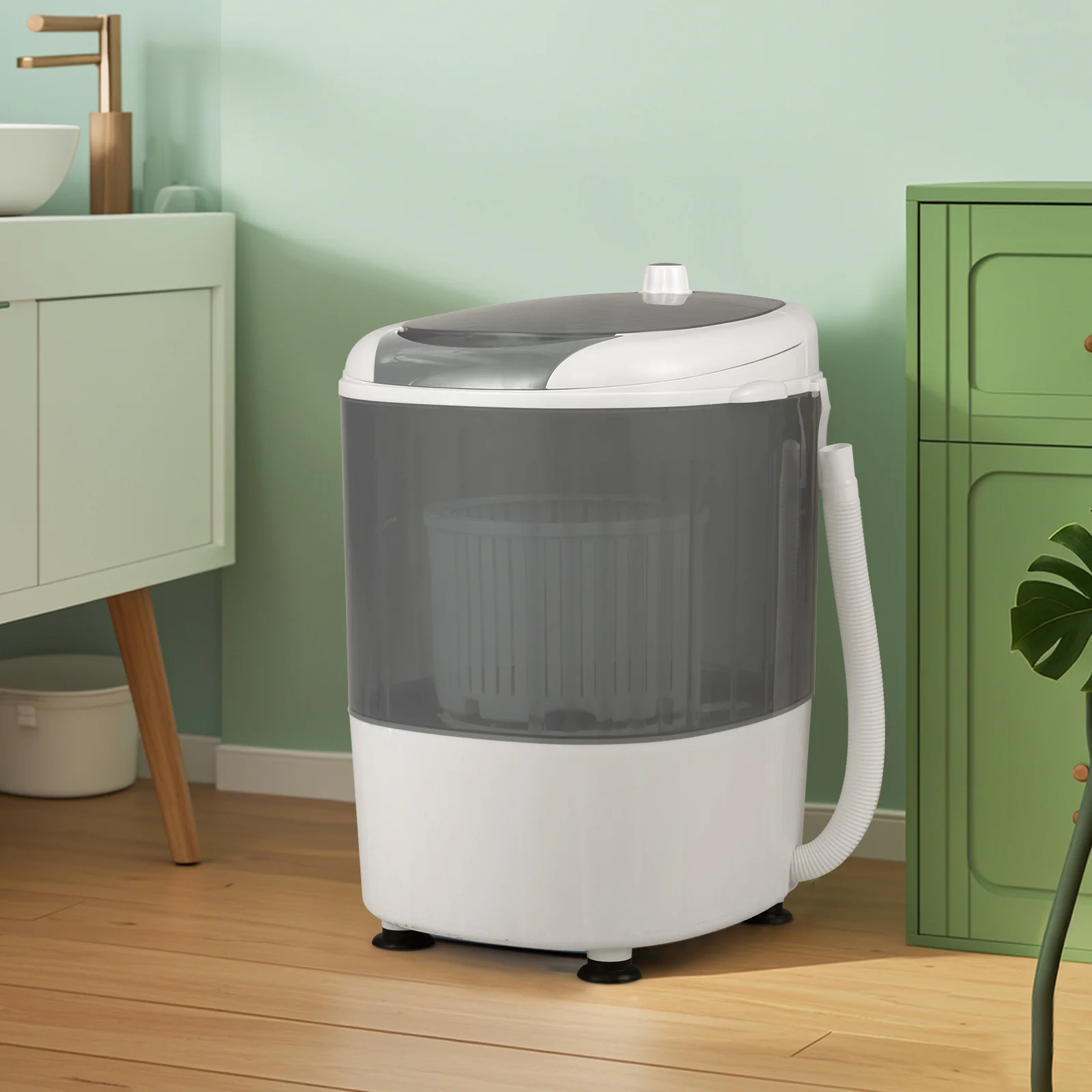 Portable Mini Washing Machine, Semi-Automatic Washer Spinner Combo, Gray - Image 3