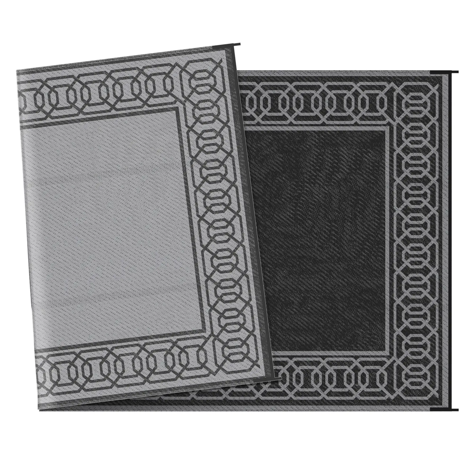 Portable Outdoor Rug, 9' x 18', Waterproof, Reversible, Black and Grey - Image 10