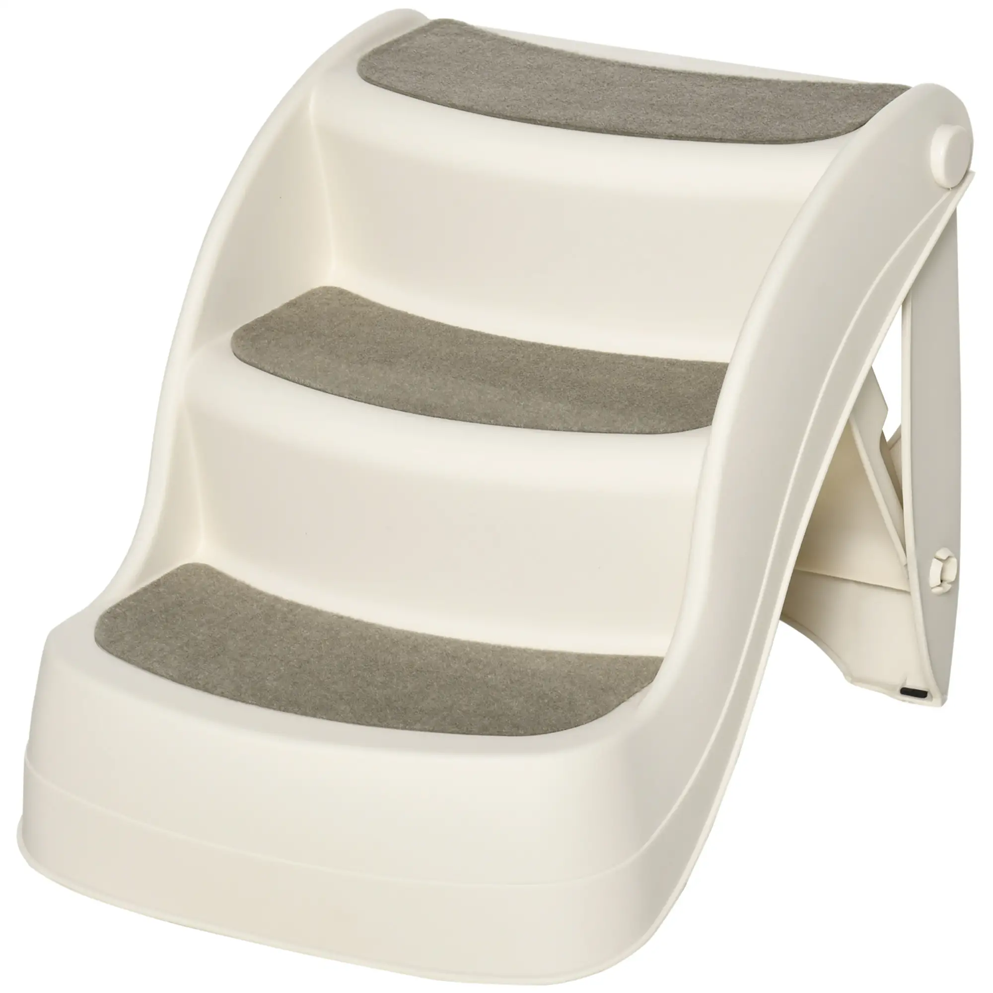 Portable Pet Stairs, 3-Step Foldable for Small Dogs Cats, Non-Slip, Cream - Image 12