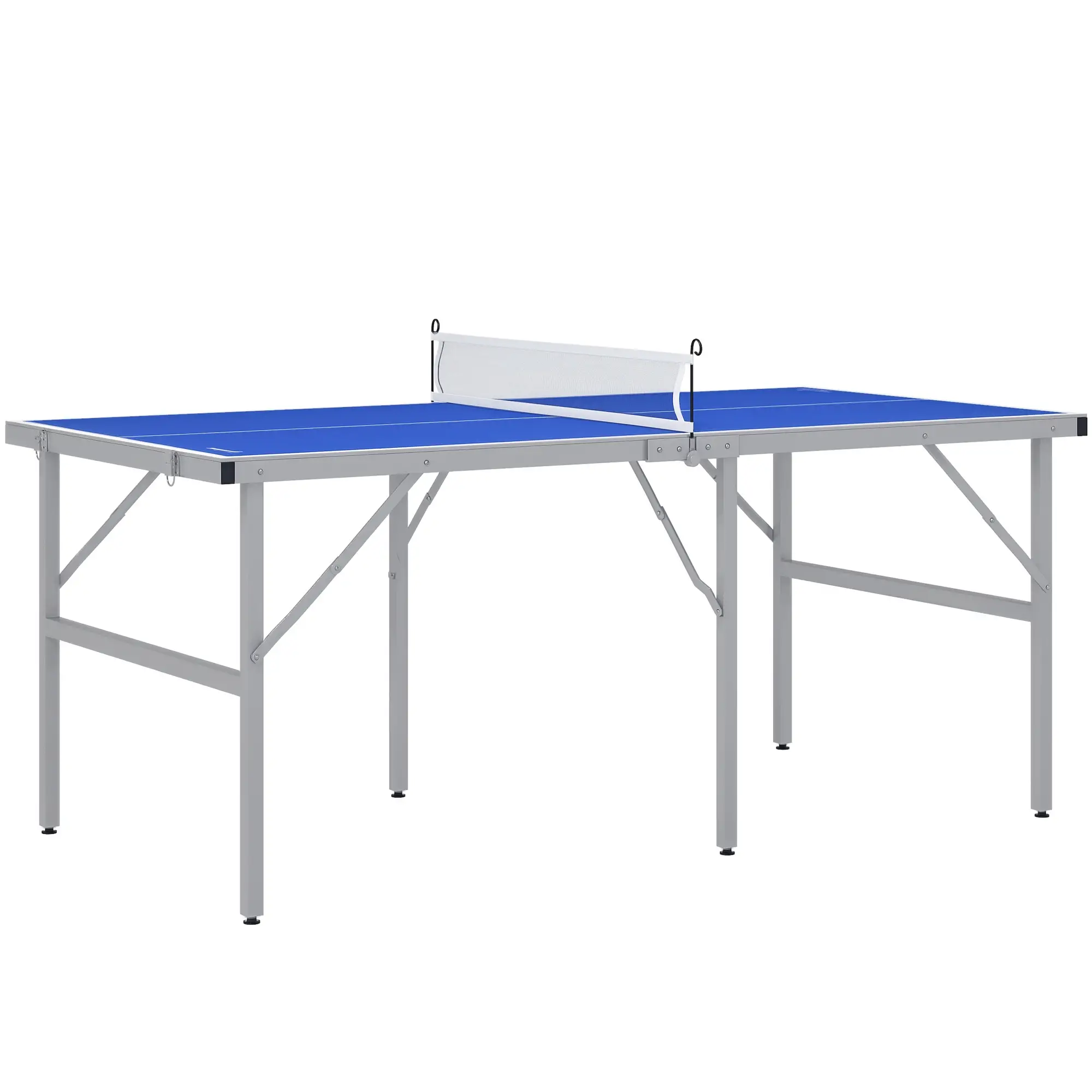 Portable Ping Pong Table Set, Table Tennis w/ Net, 2 Paddles, 3 Balls, Blue - Image 11