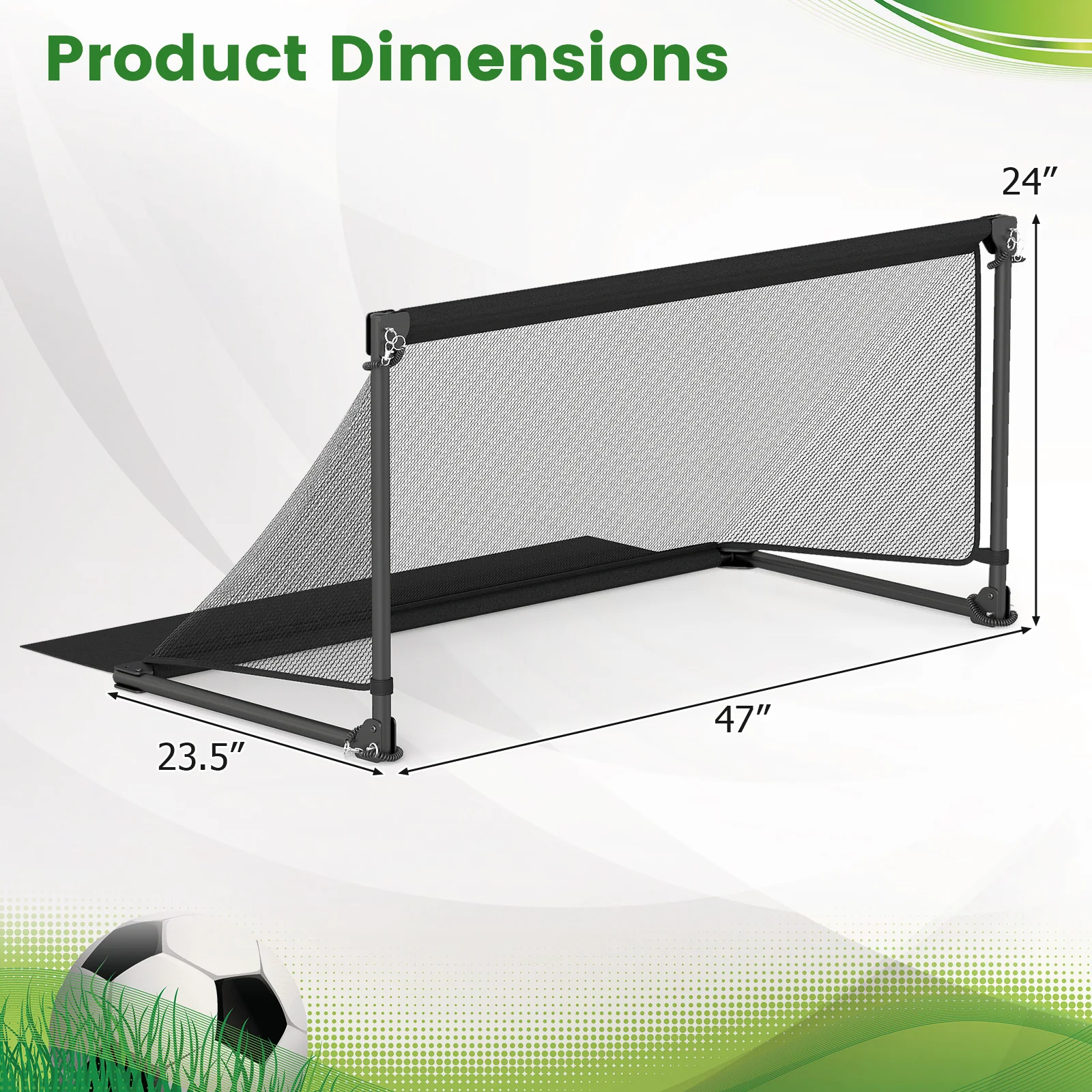 Portable POP Up Toddler Soccer Net with Metal Frame-M, Black - Image 6