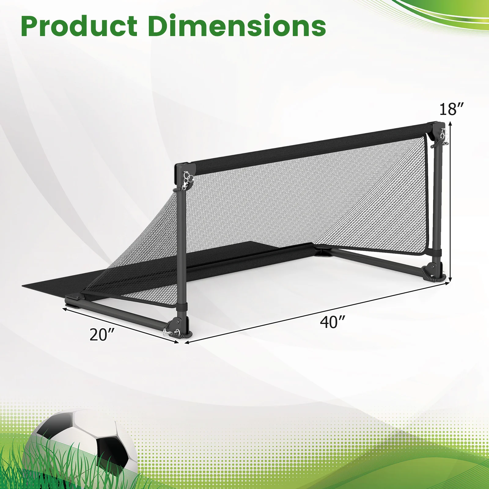 Portable POP Up Toddler Soccer Net with Metal Frame-S, Black - Image 6