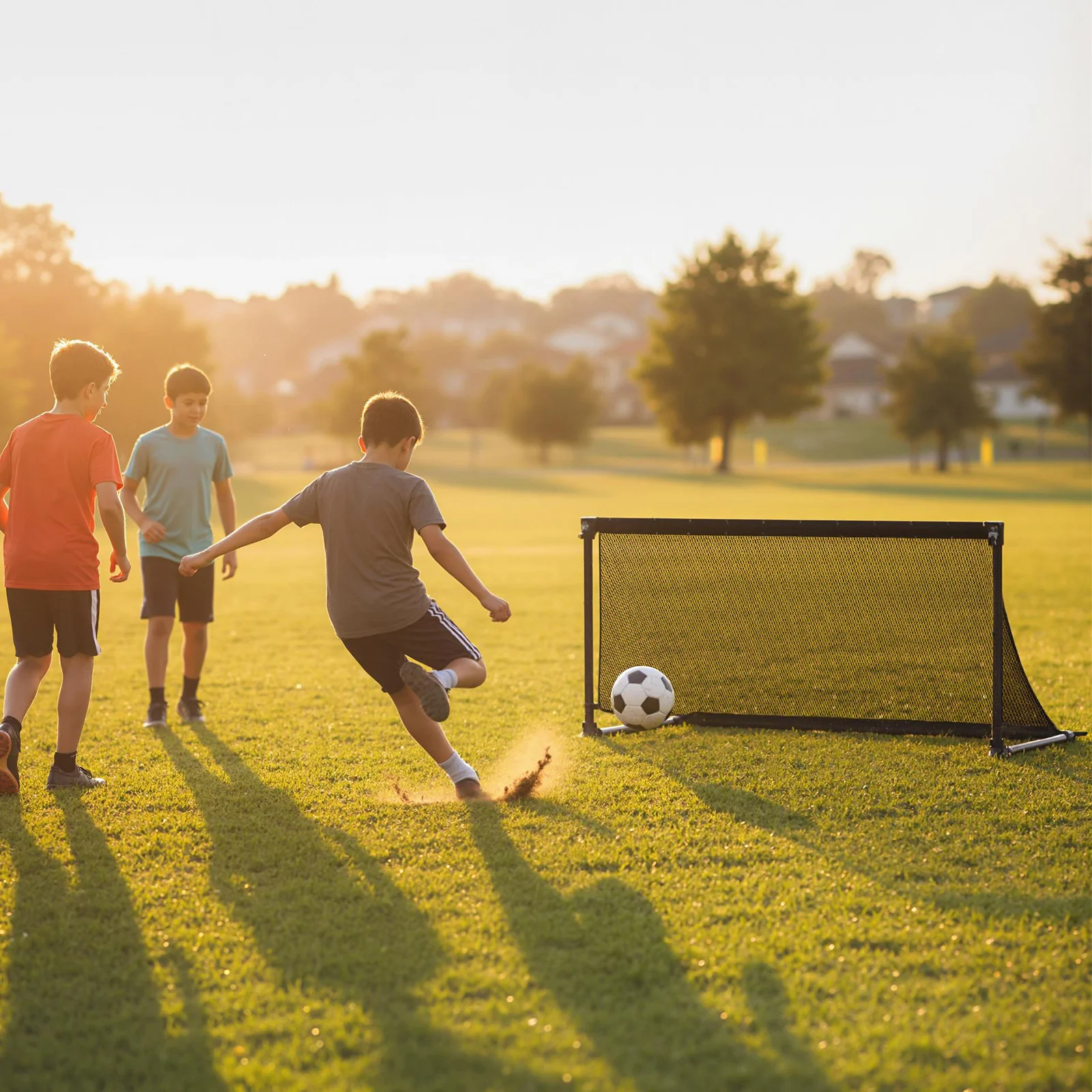 Portable POP Up Toddler Soccer Net with Metal Frame-S, Black - Image 7