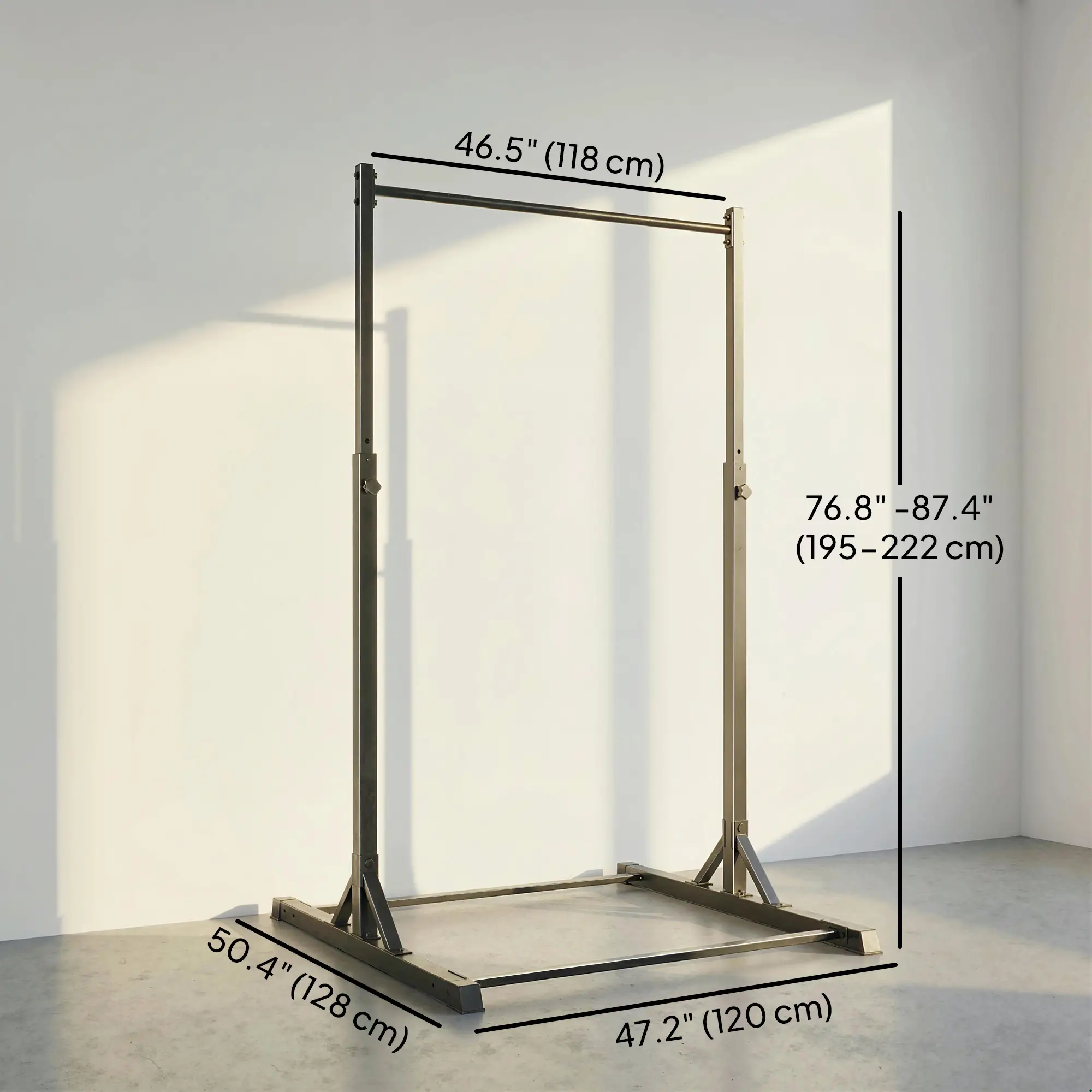 Portable Pull Up Station, Height Adjustable, 8 Levels, 440LBS Capacity - Image 3