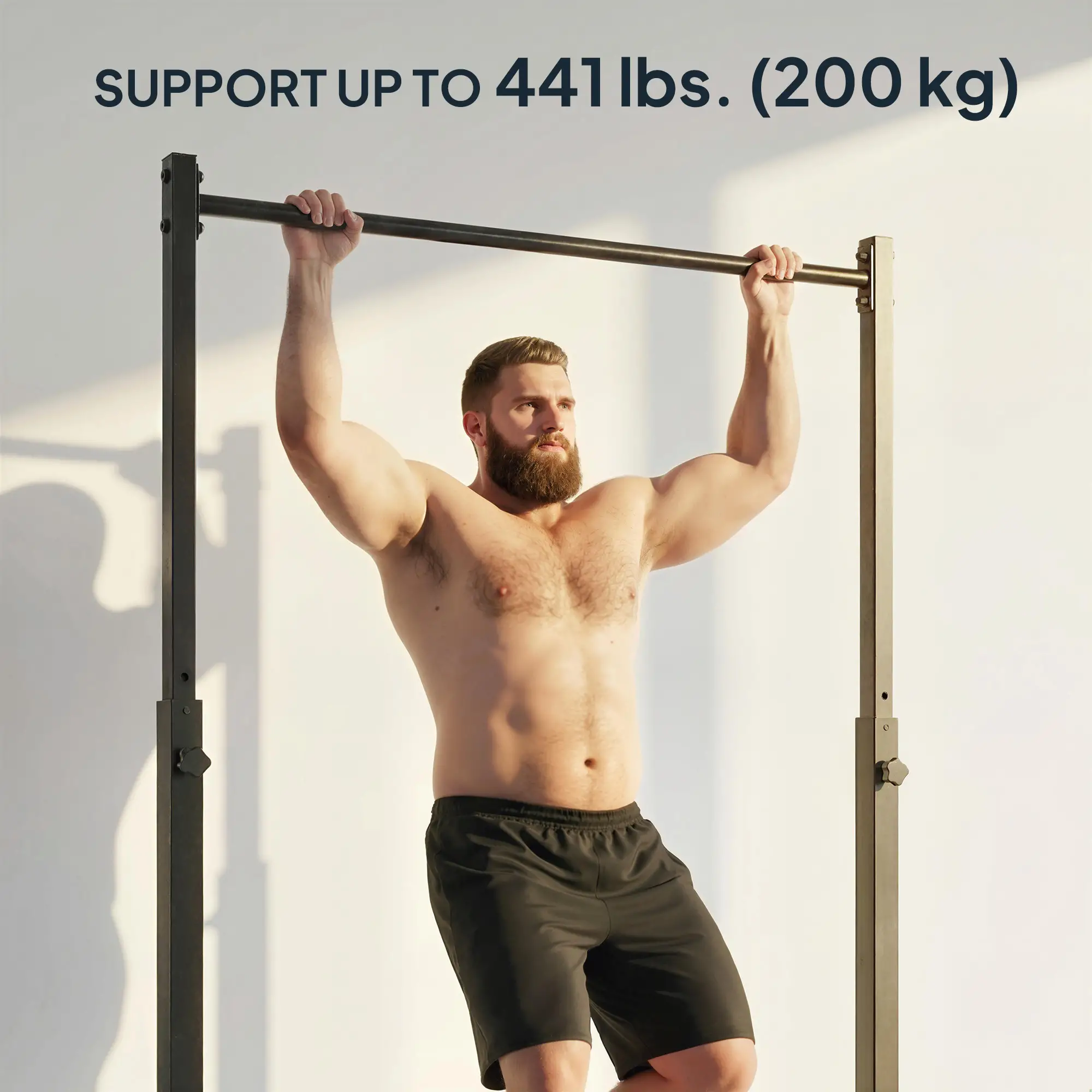 Portable Pull Up Station, Height Adjustable, 8 Levels, 440LBS Capacity - Image 6