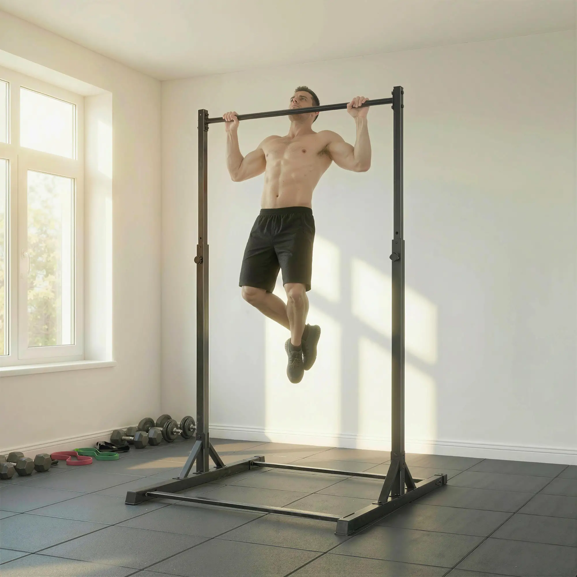 Portable Pull Up Station, Height Adjustable, 8 Levels, 440LBS Capacity - Image 8