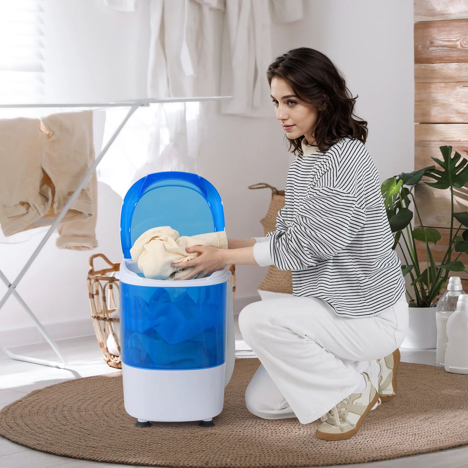 Portable Semi Auto Washing Machine, 5.5 lbs, Blue - Image 3