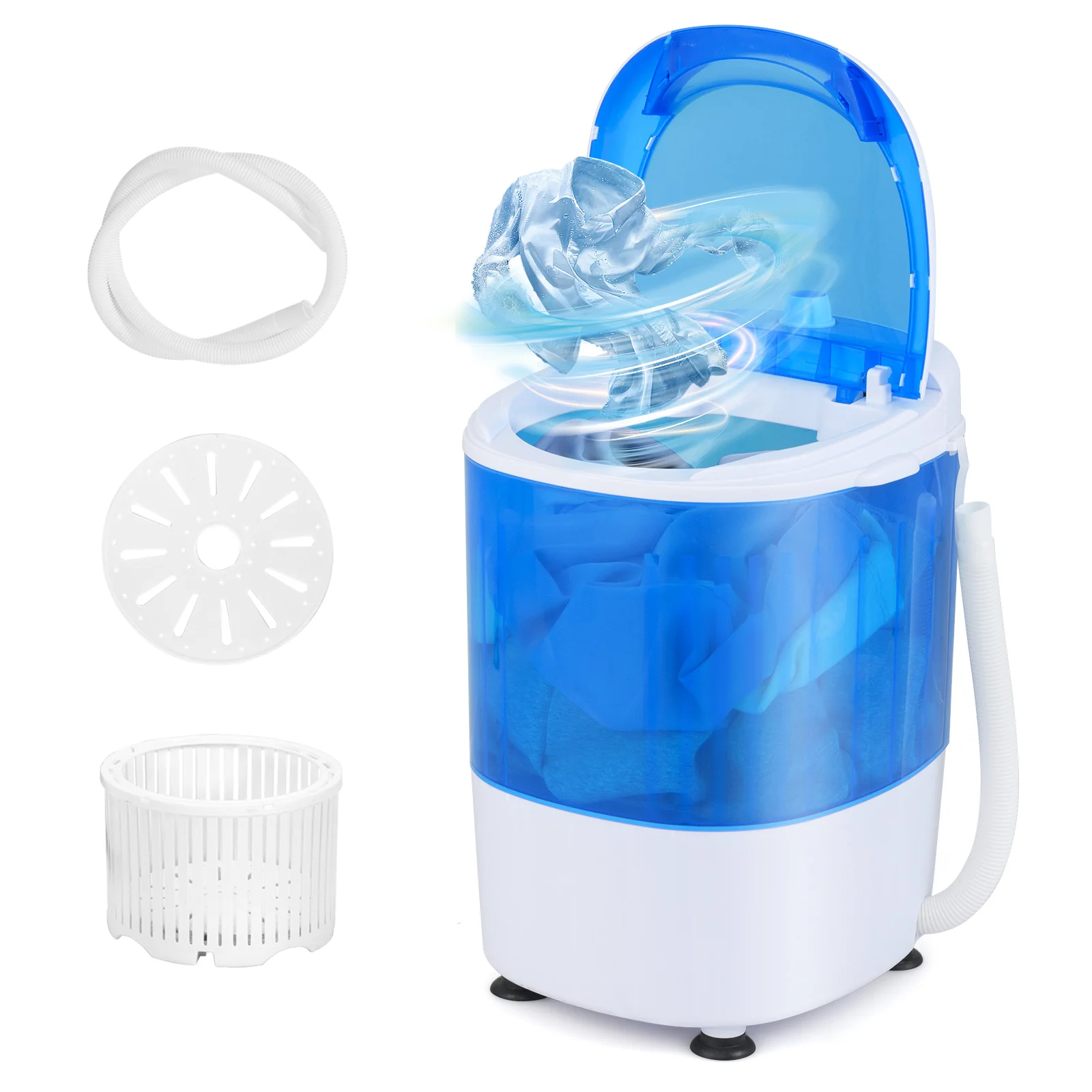 Portable Semi Auto Washing Machine, 5.5 lbs, Blue - Image 7