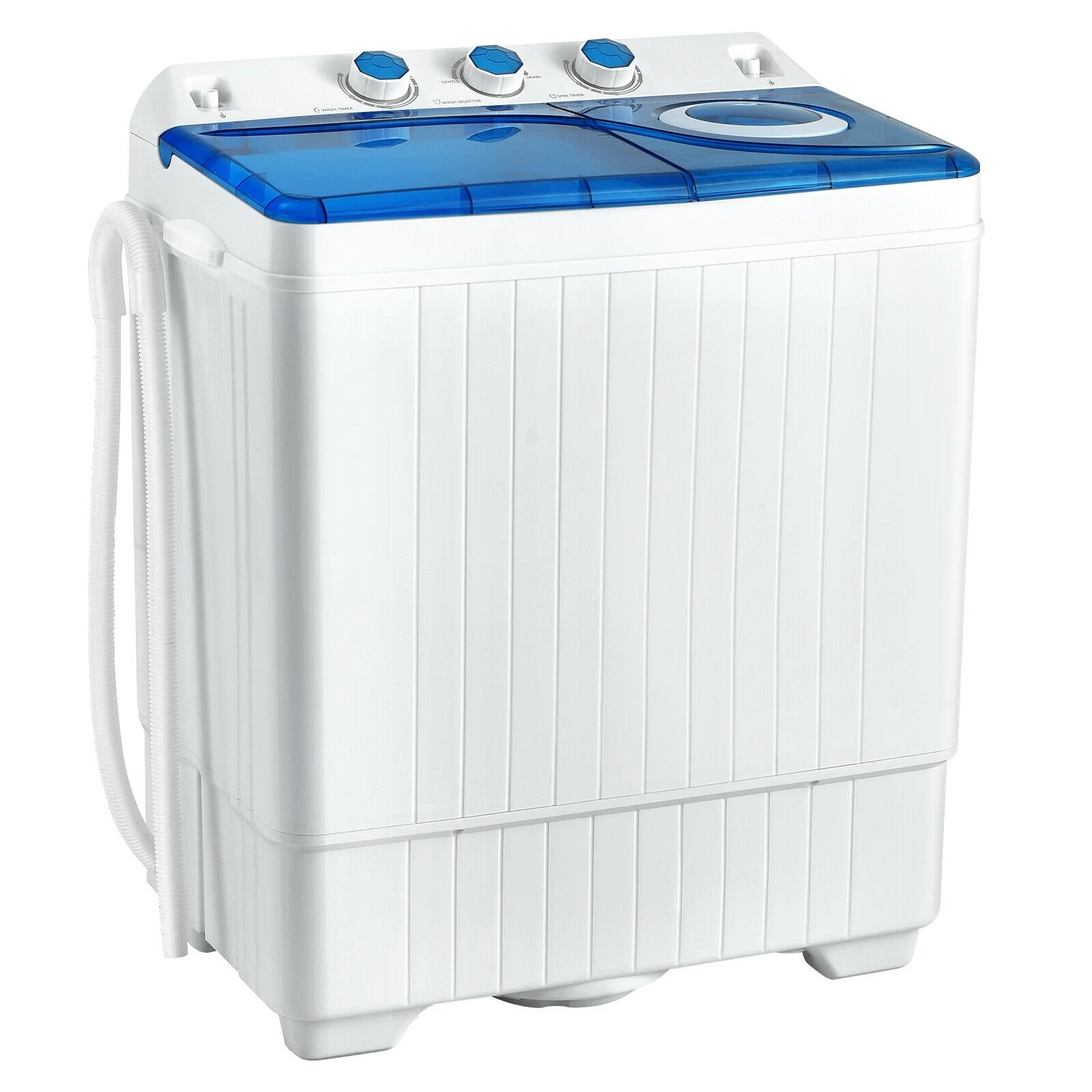 Portable Semi-Automatic Twin Tub Washing Machine, 26lbs, Blue - Image 4