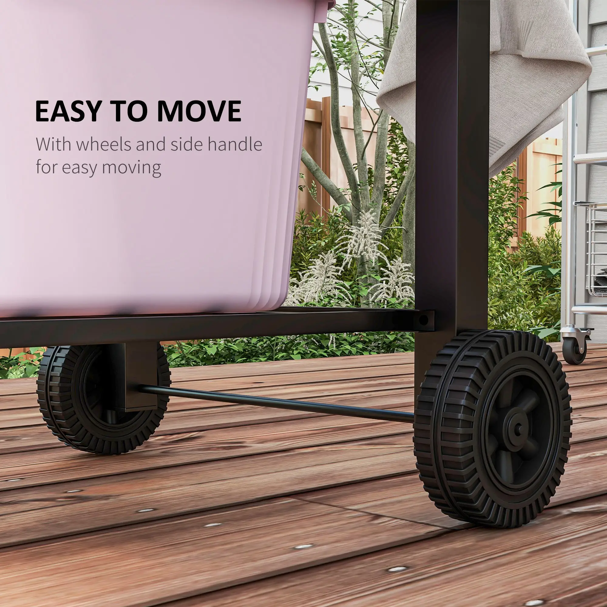 Portable Stainless Steel BBQ Trolley Grill With Wheels, Side Shelf - Image 7