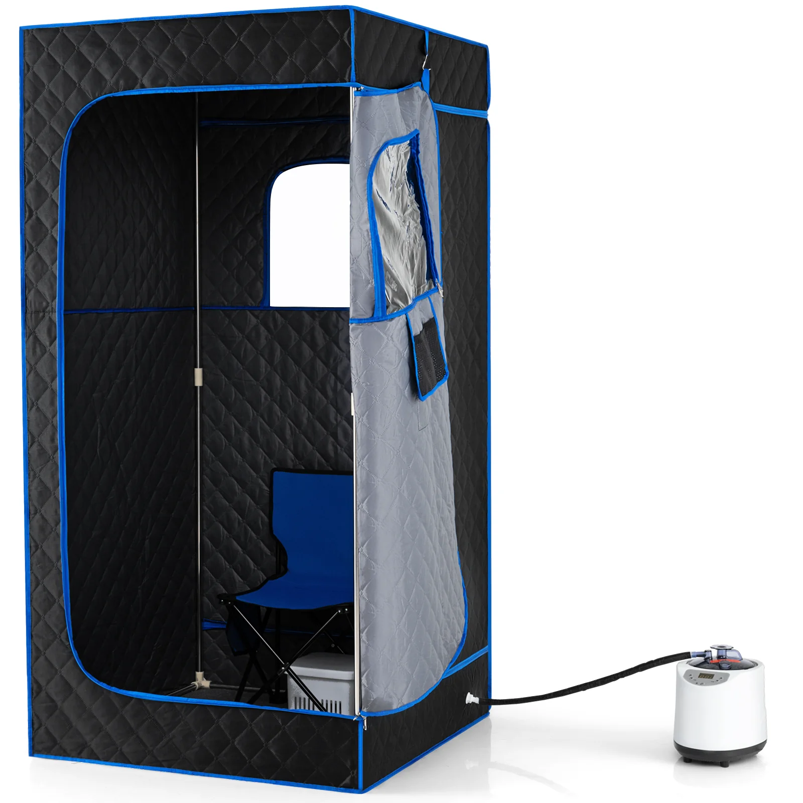 Portable Steam Sauna Box with 3L/1200W Fast-Heat Steamer and 15-Level Temperature, Blue - Image 6