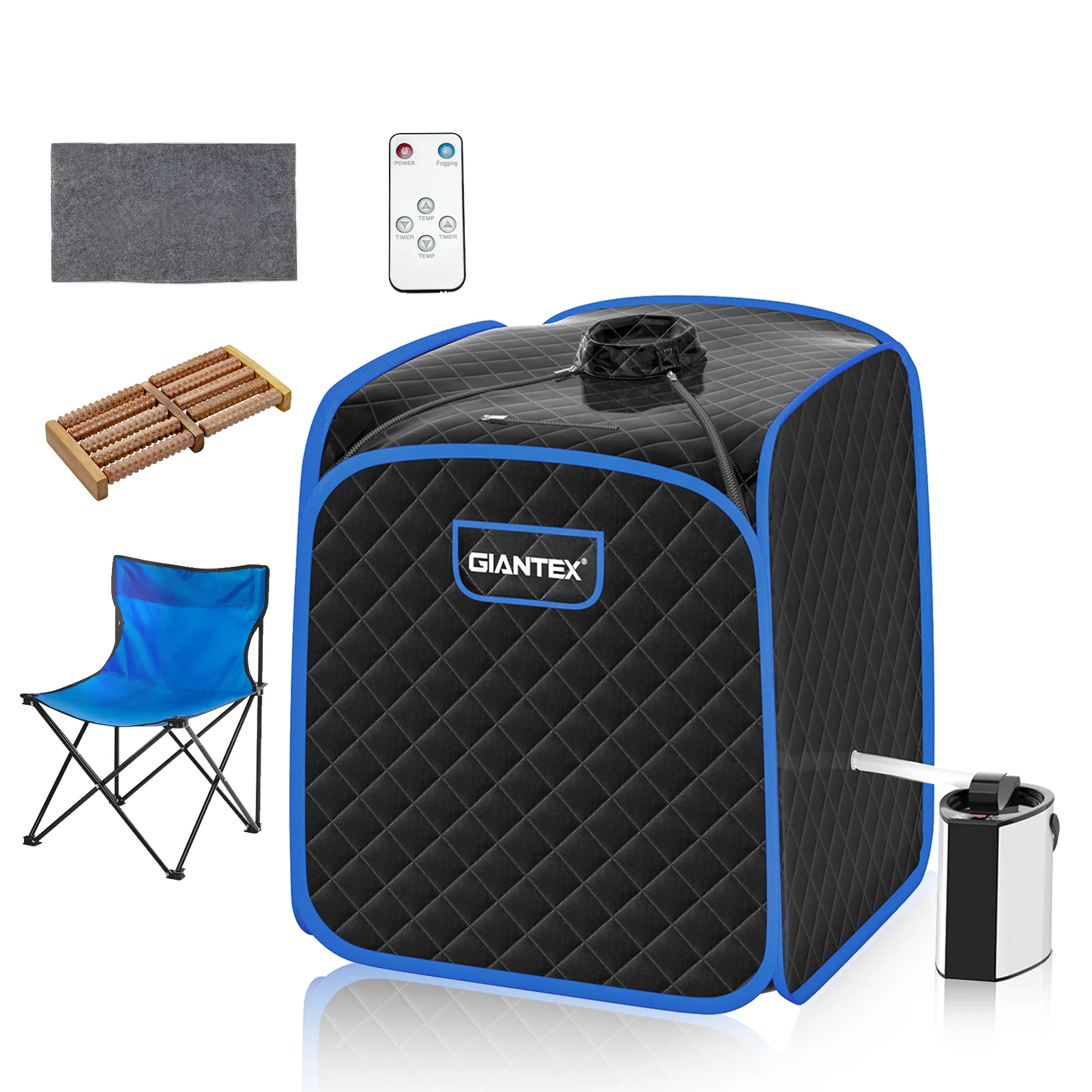 Portable Steam Sauna Spa With Steamer Chair, Black - Image 3