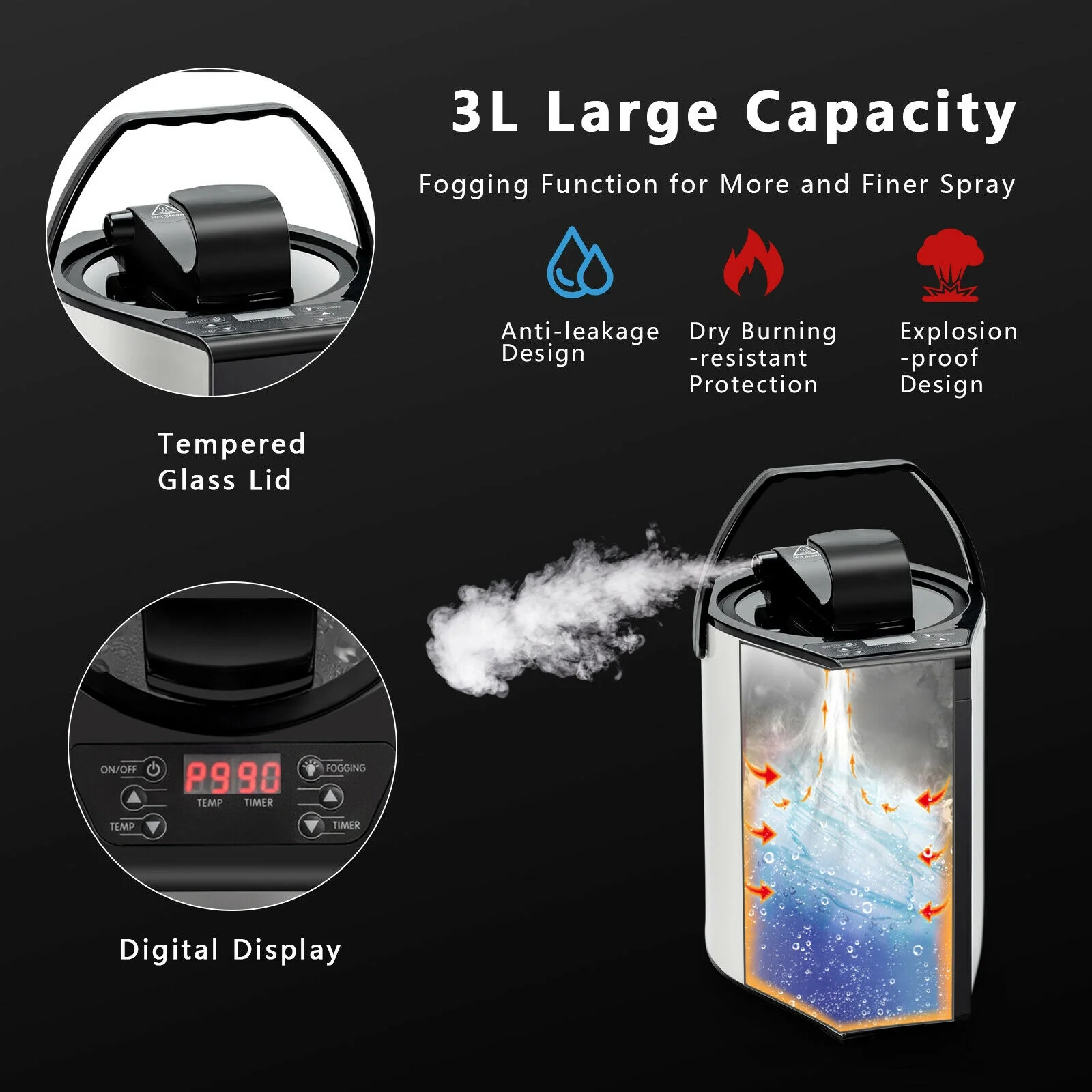 Portable Steam Sauna Spa With Steamer Chair, Gray - Image 9