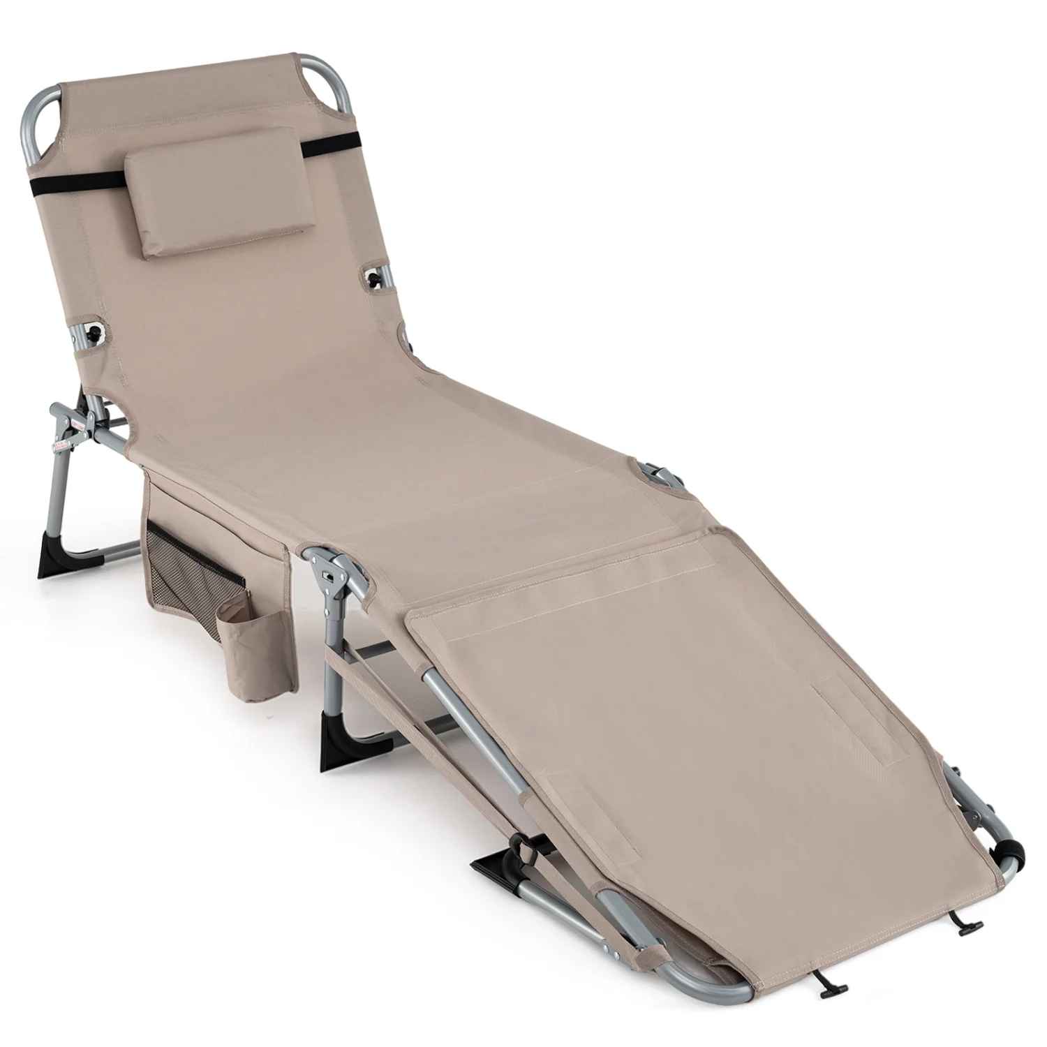 Portable Tanning Chair With Face Arm Holes, Beige