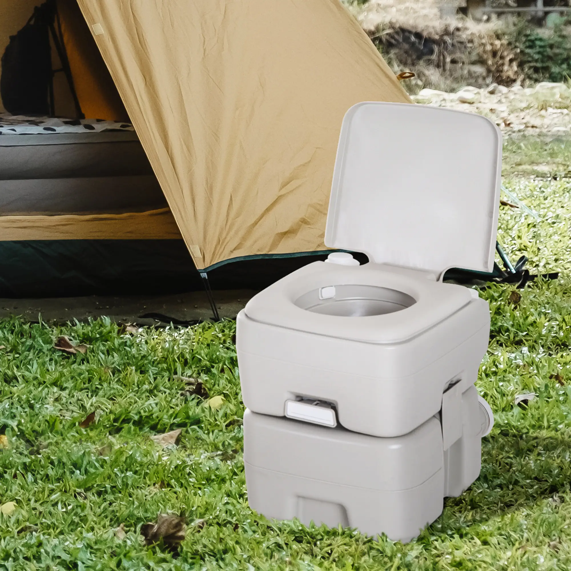 Portable Travel Toilet, Detachable Flushable Tank, 5.3 Gallon (20L) - Image 2