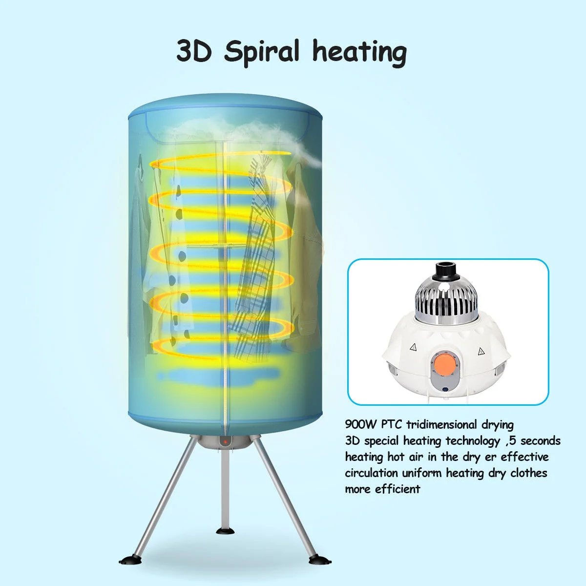 Portable Ventless Laundry Clothes Dryer - Image 10