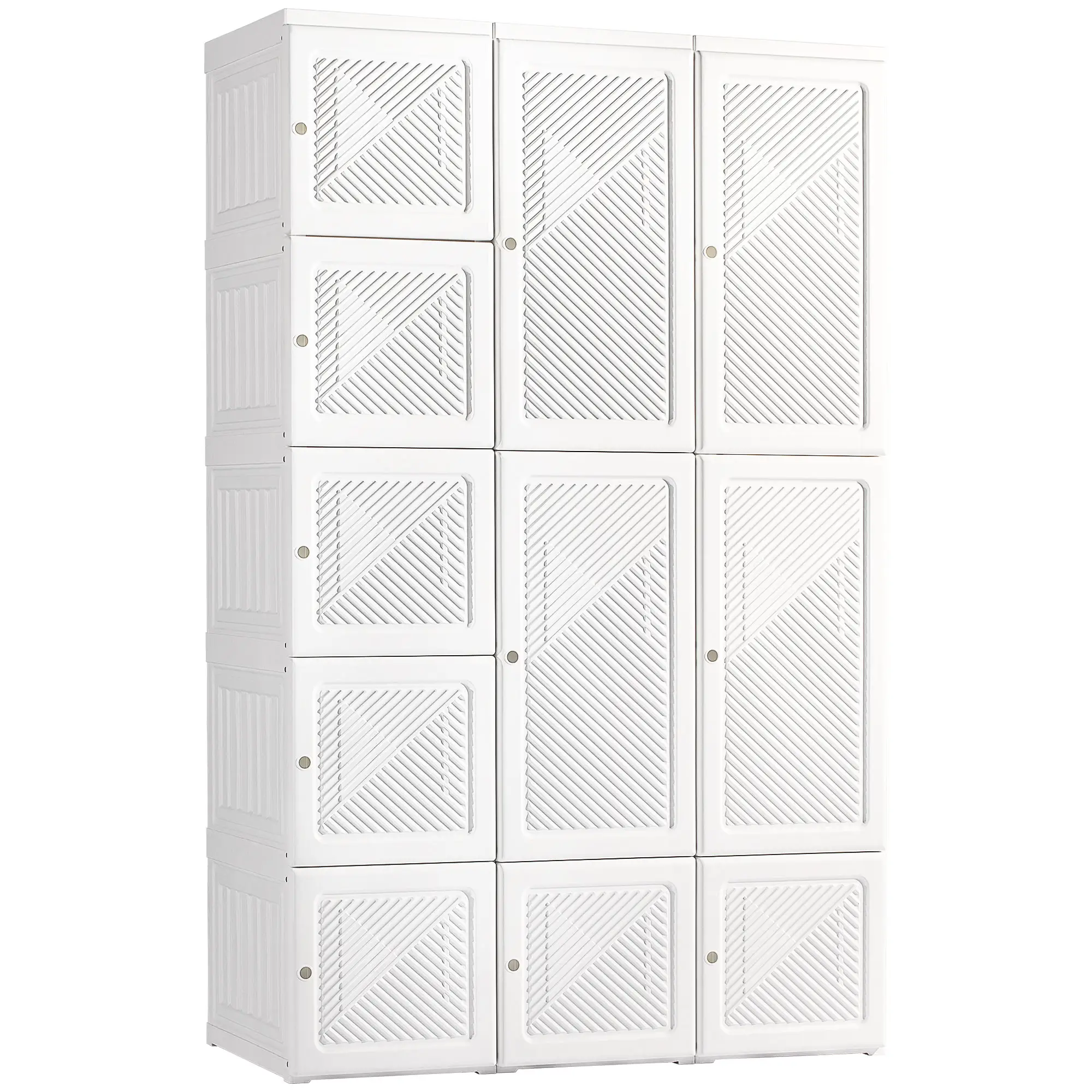 Portable Wardrobe Closet, 8 Cube Compartments, White - Image 13