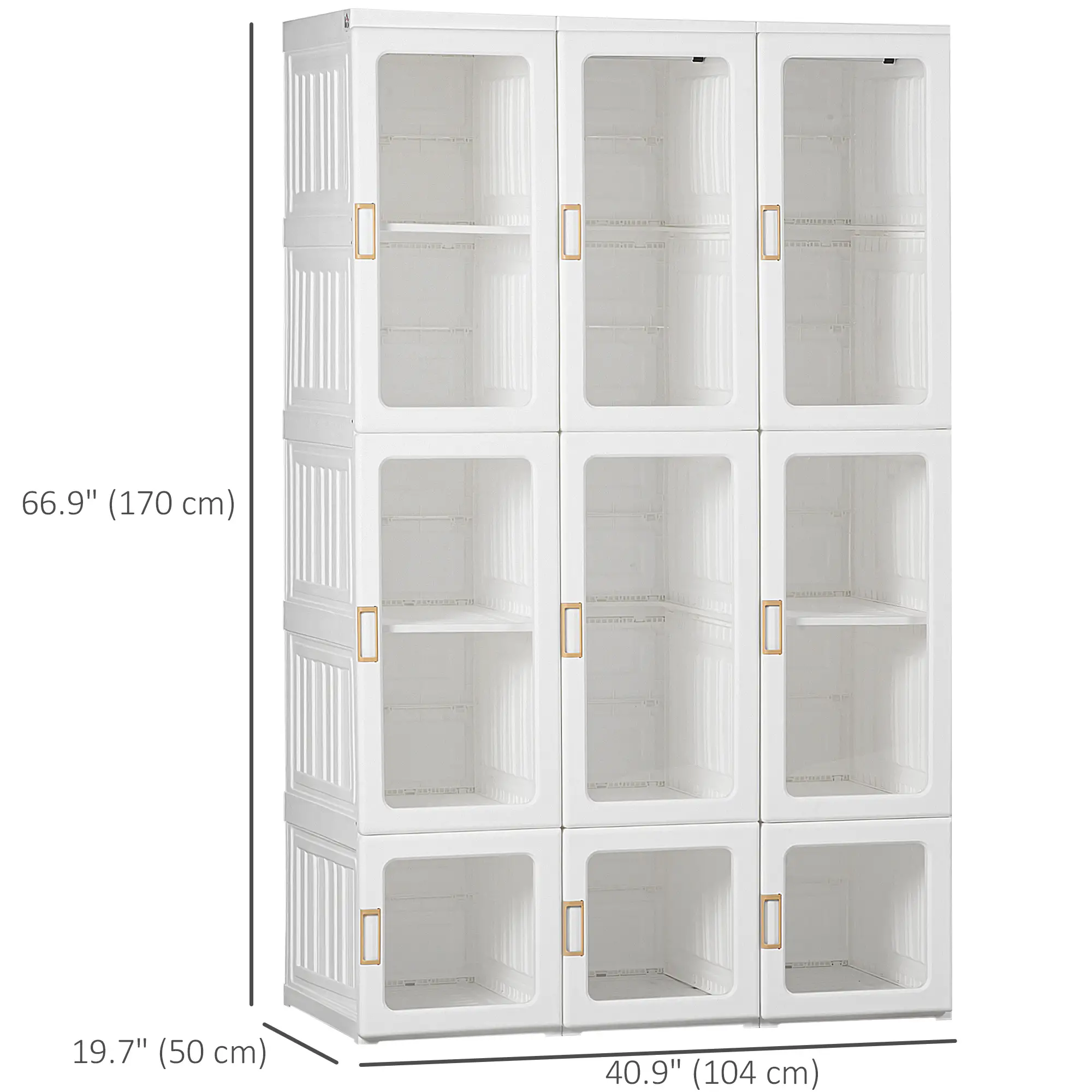 Portable Wardrobe Closet, Foldable Clothes Organizer, White - Image 3