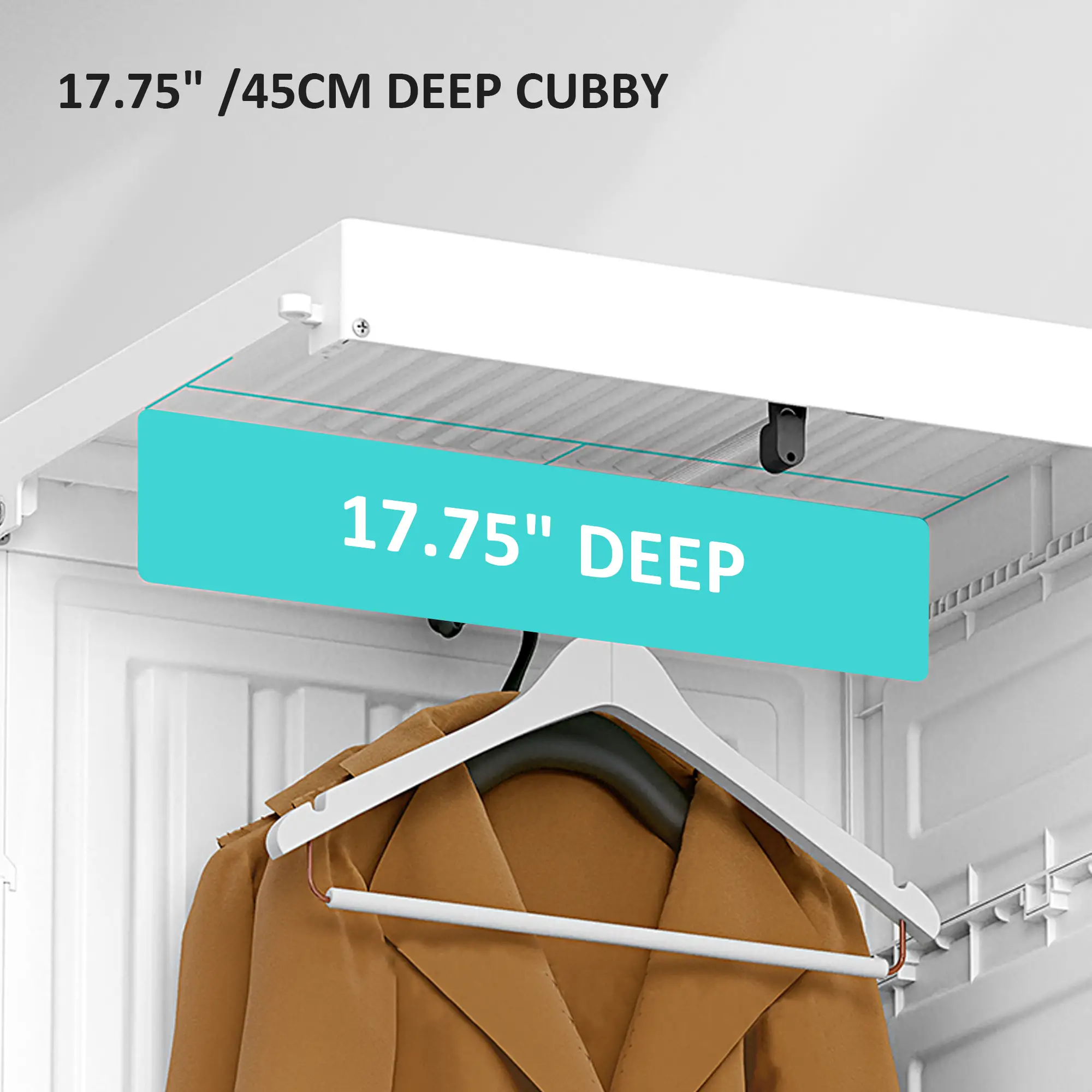 Portable Wardrobe Closet, Foldable Clothes Organizer, White - Image 7
